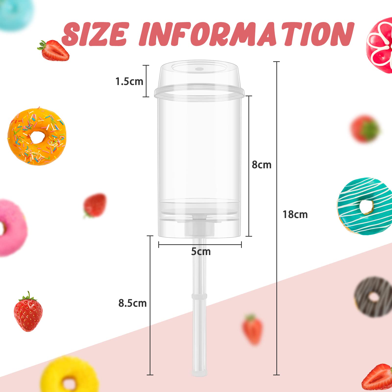 Lenwen Push Pop Containers Push Cake Pop Shooter Clear Plastic Containers Push Pop Containers With Lids, Base And Sticks For Bir