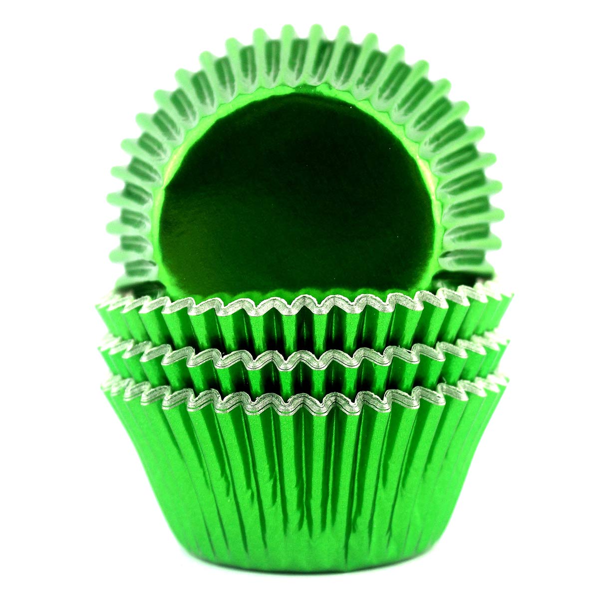 Eoonfirst Foil Cupcake Liners Standard Baking Cups 100 Count (Green)