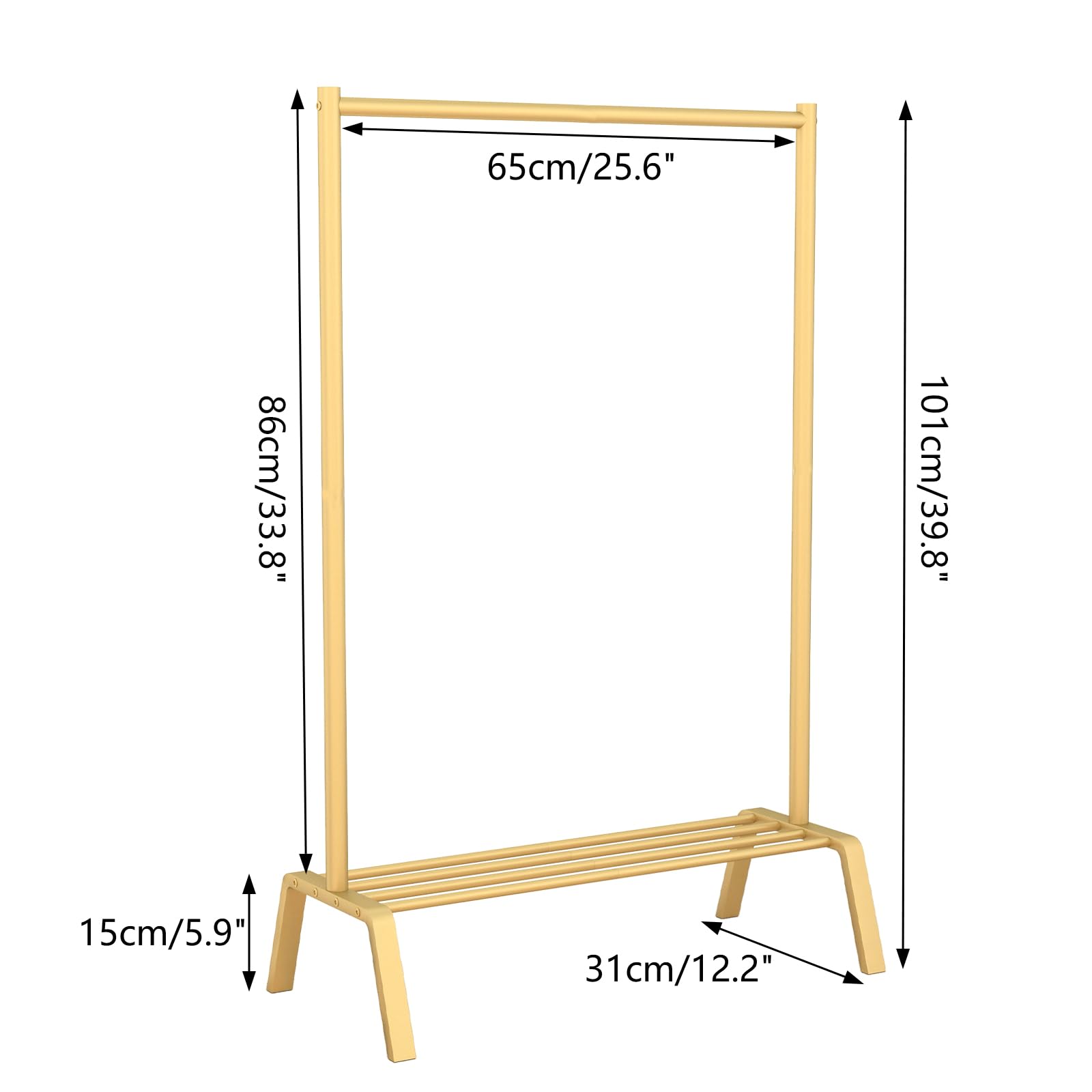 STWWO Kids Dress Up Storage Rack - Metal Clothing Organizer with Shelf, Gold