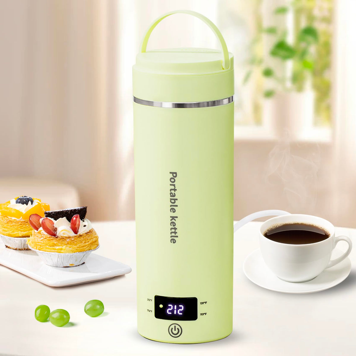 Travel Electric Kettle Portable Mini Kettle,Small Hot Water Boiler With 4 Temperature Settings,304 Stainless Steel,Fast Boiling