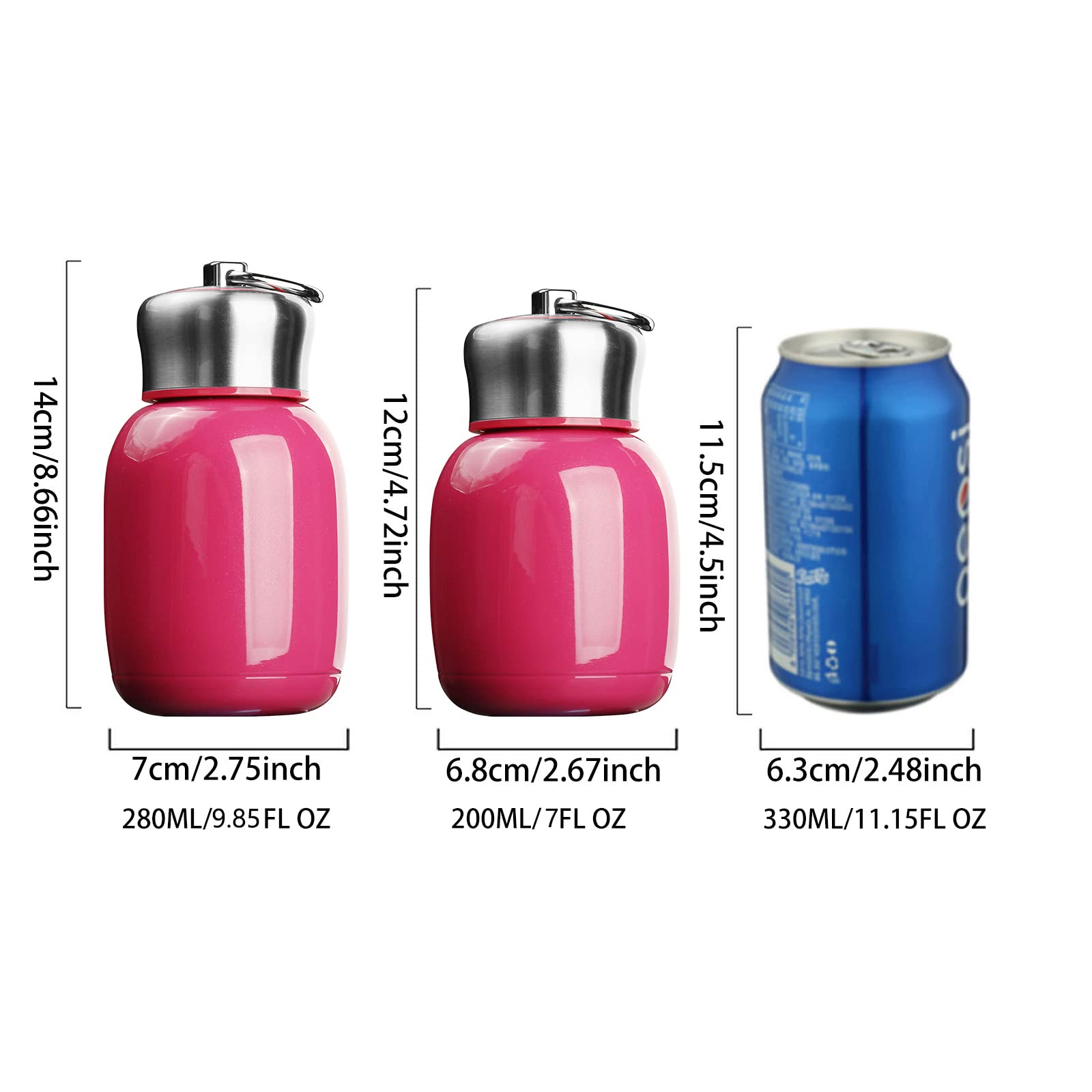 7Oz/200Ml Small Mini Vacuum Insulated Water Bottle Portable Leakproof Travel Mug Stainless Steel Cold And Hot Thermal Flask For