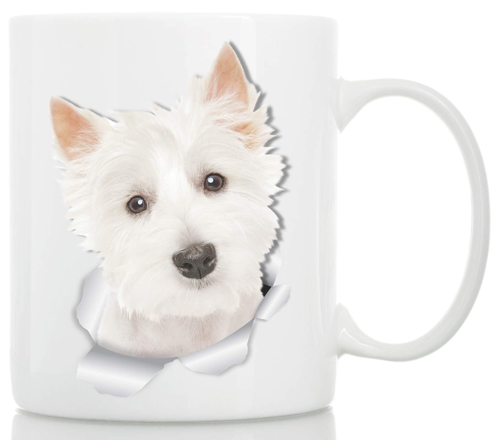 Winston & Bear Cute Westie Mug - West Highland White Terrier Ceramic Coffee Mug - Perfect Westie Gifts - Funny Cute Westie Dog C