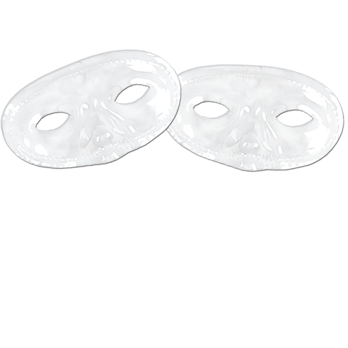 White Metallic Half Mask Costume Add On