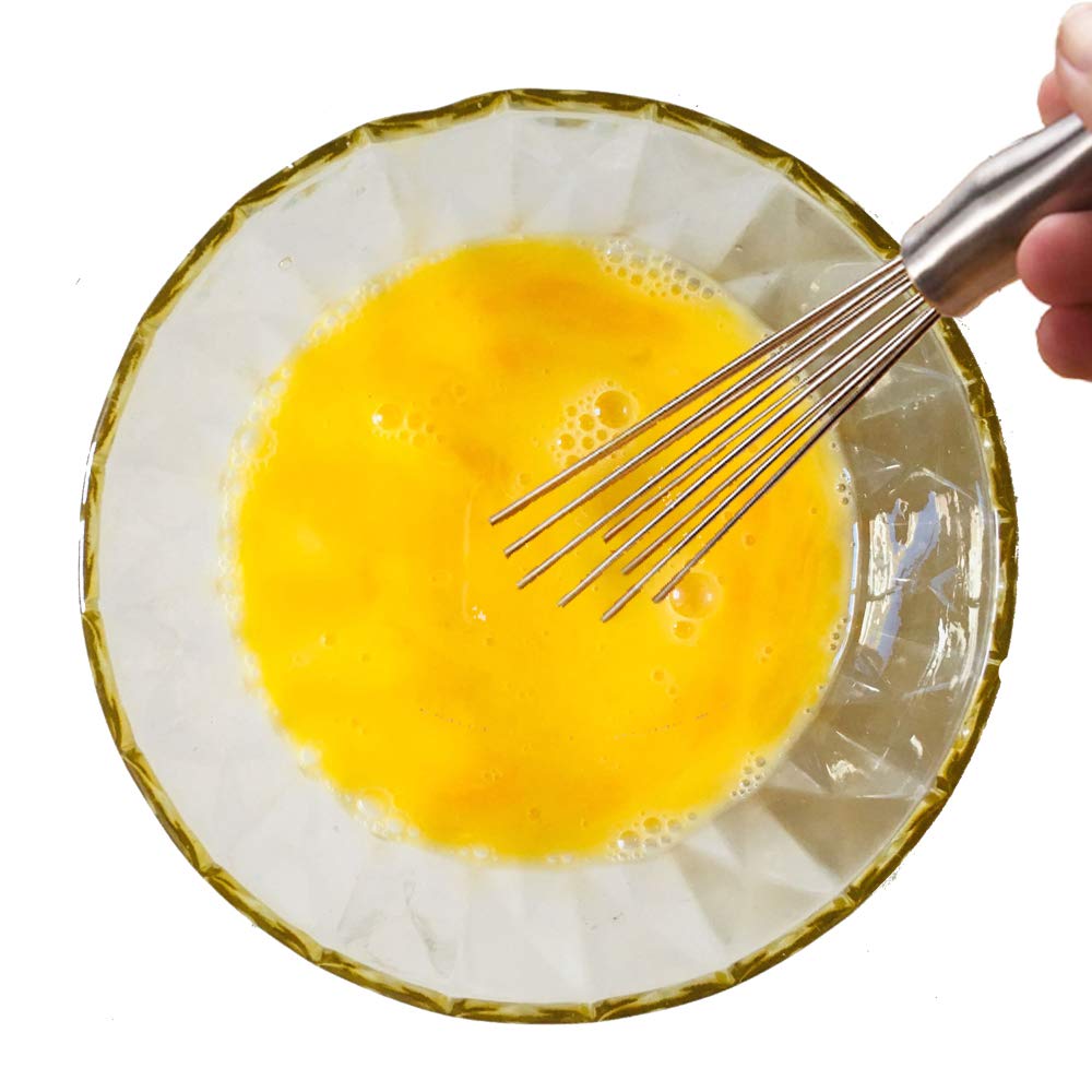Egg Whisks,10 Inch Stainless Steel Ball Whisk Egg Beater Manual Mixer For Sauces Cream Egg