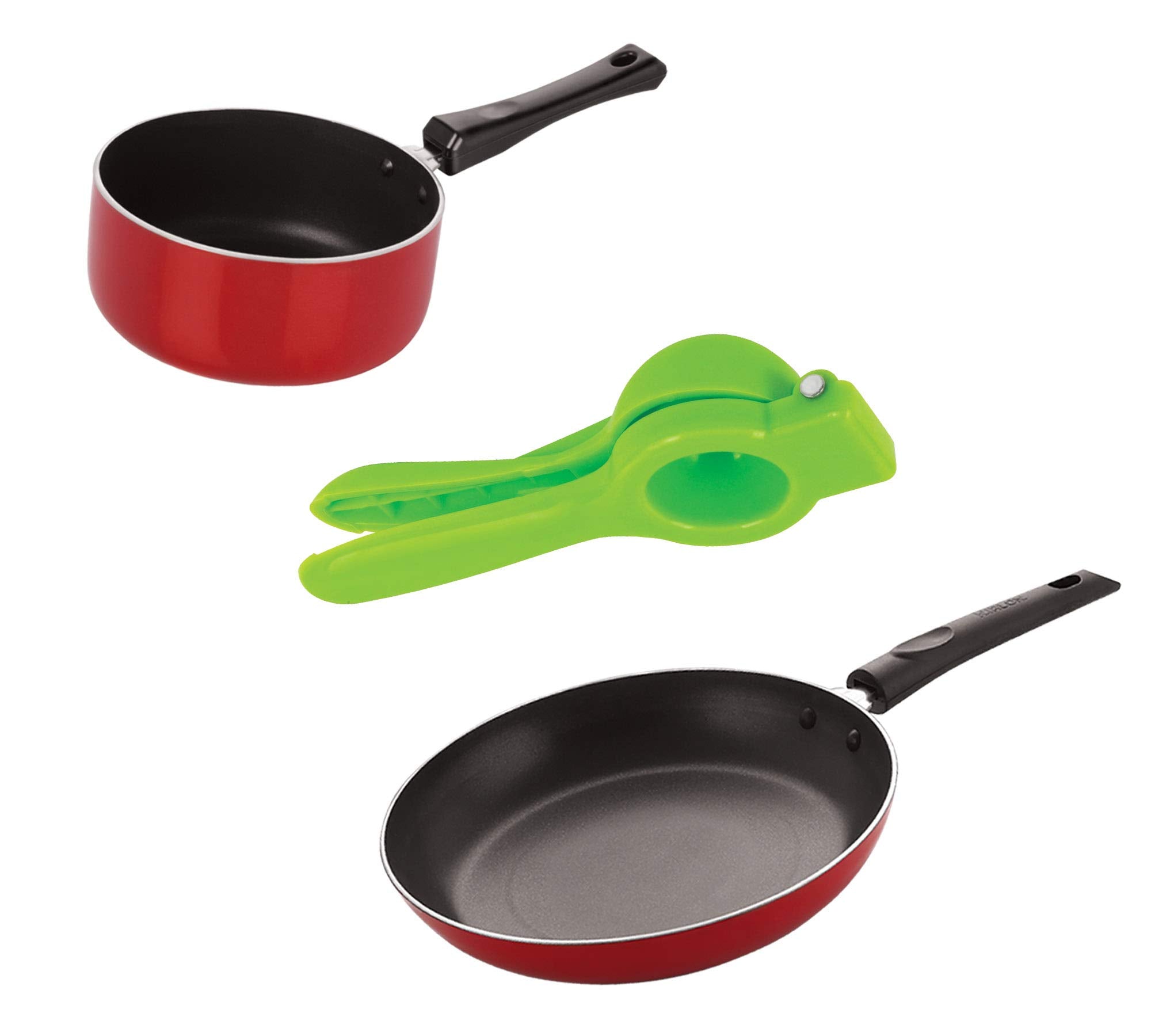 Nirlon NonStick Coated Heat Resistance Pfoa Free Aluminium Kitchenware Combo Set Of3 Pieces (2.6Mm_Sp(B)_Lemon Squeezer_Tp24)