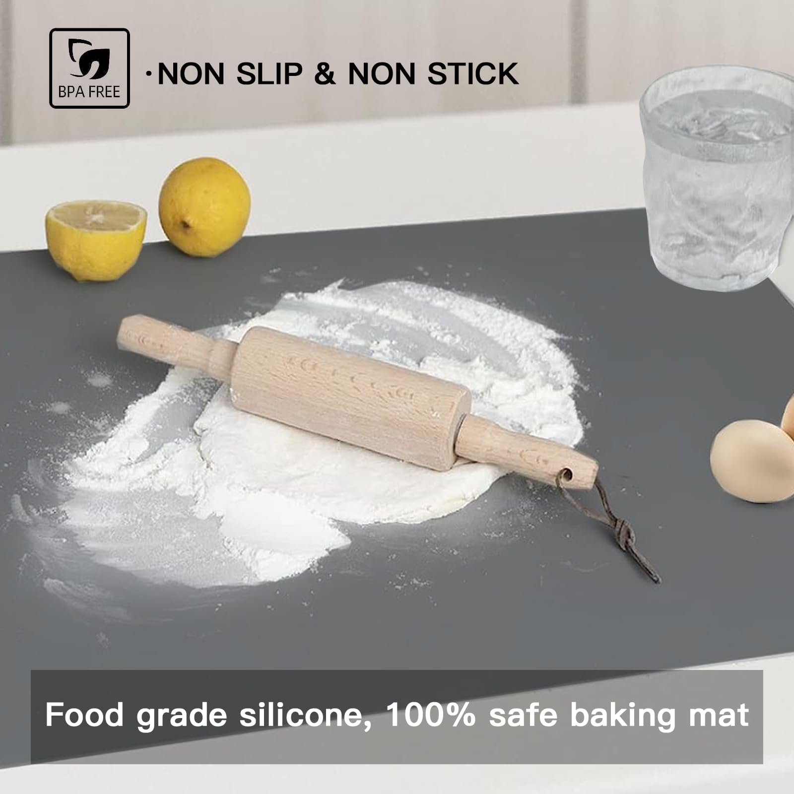 Extra Large Silicone Mat, Silicone Mats For Kitchen Counter 47.3''X23.6''X0.08, 2Mm Nonslip Heat Resistant Mat, Countertop Prote