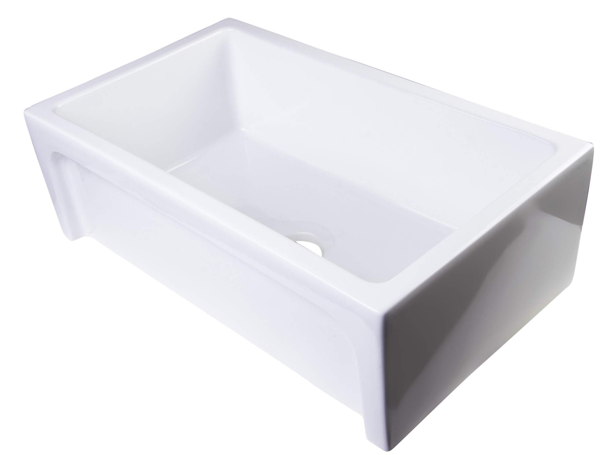 Alfi Brand Ab3018Arch-W Arched Apron Thick Wall Fireclay Single Bowl Farm Sink 30 White