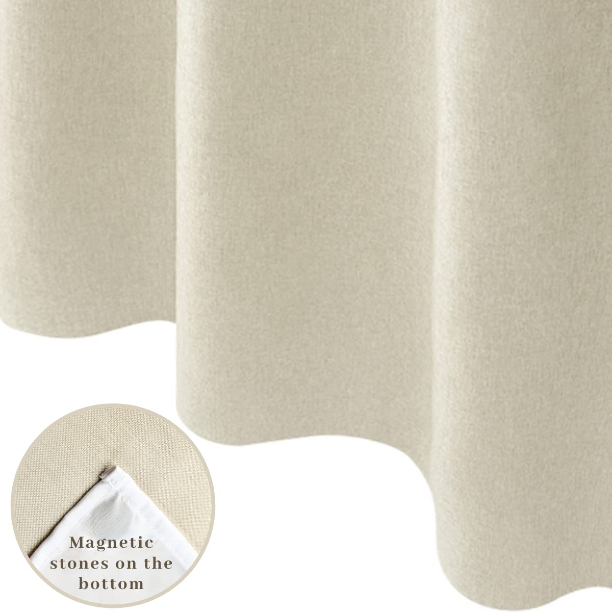 Ecoehoe 71W X74   H Heavy Fabric Hook Free Shower Curtain With Polyester Magnet Snap-In Liner-Top See Through With Mesh Window L