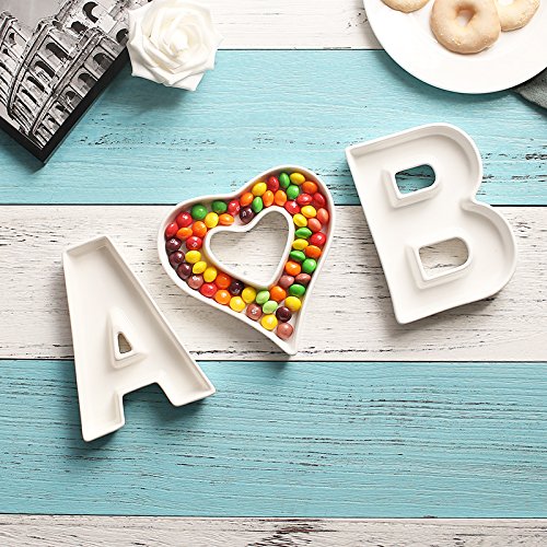 Coffeezone Porcelain Letter Shape Nuts Candy Dish & Plates for Wedding Party Decoration (Letter Z)