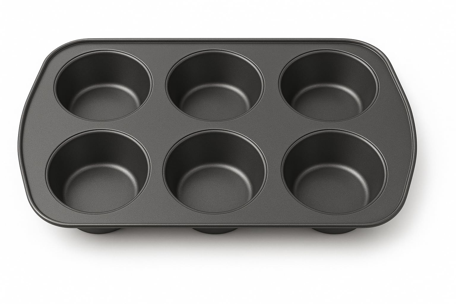 Sofinni Muffin Pan, Nonstick Tin Cake Pie Cookie Baking Tins Bundt Mold Cupcake Molds Cheesecake Sheet (6 Cup), 3.5'' Each Cup