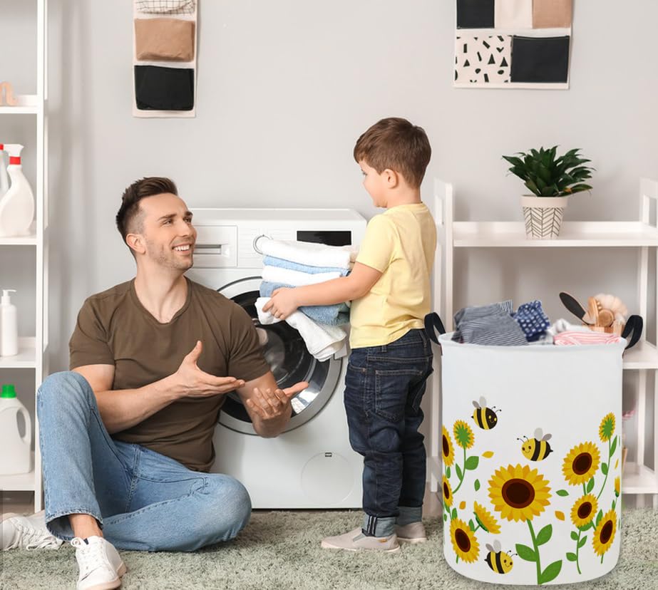 Ddbasket Sunflower Laundry Basket Kidshamper For Nursery Boy And Girl Dinosaur Hamper Cute Kids Toys Storage Bin Organizer Room