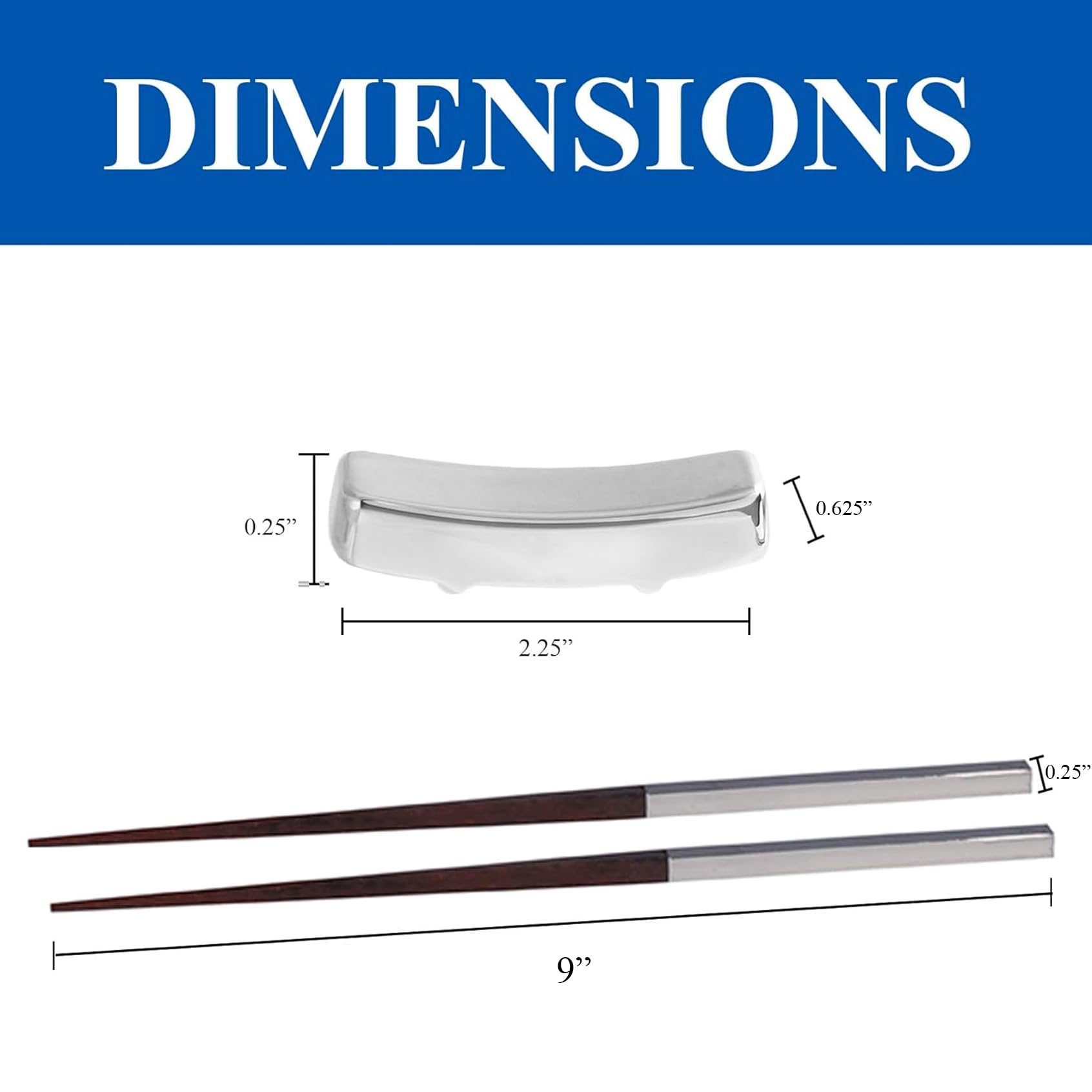 Natico Originals Silver Metal And Wood Chopsticks Set | Set Of 2 Pairs W/ 2 Rests | Gift Set, Gift Packaged | Reusable (60-603Se