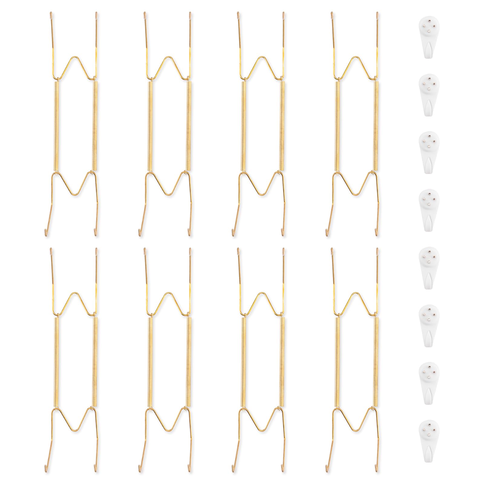 Bilillo 8 Pack Plate Hangers for the Wall, Suitable for 10-14 inch Art Plate, Stainless Steel Invisible Heavy Duty Wire Plate Ho