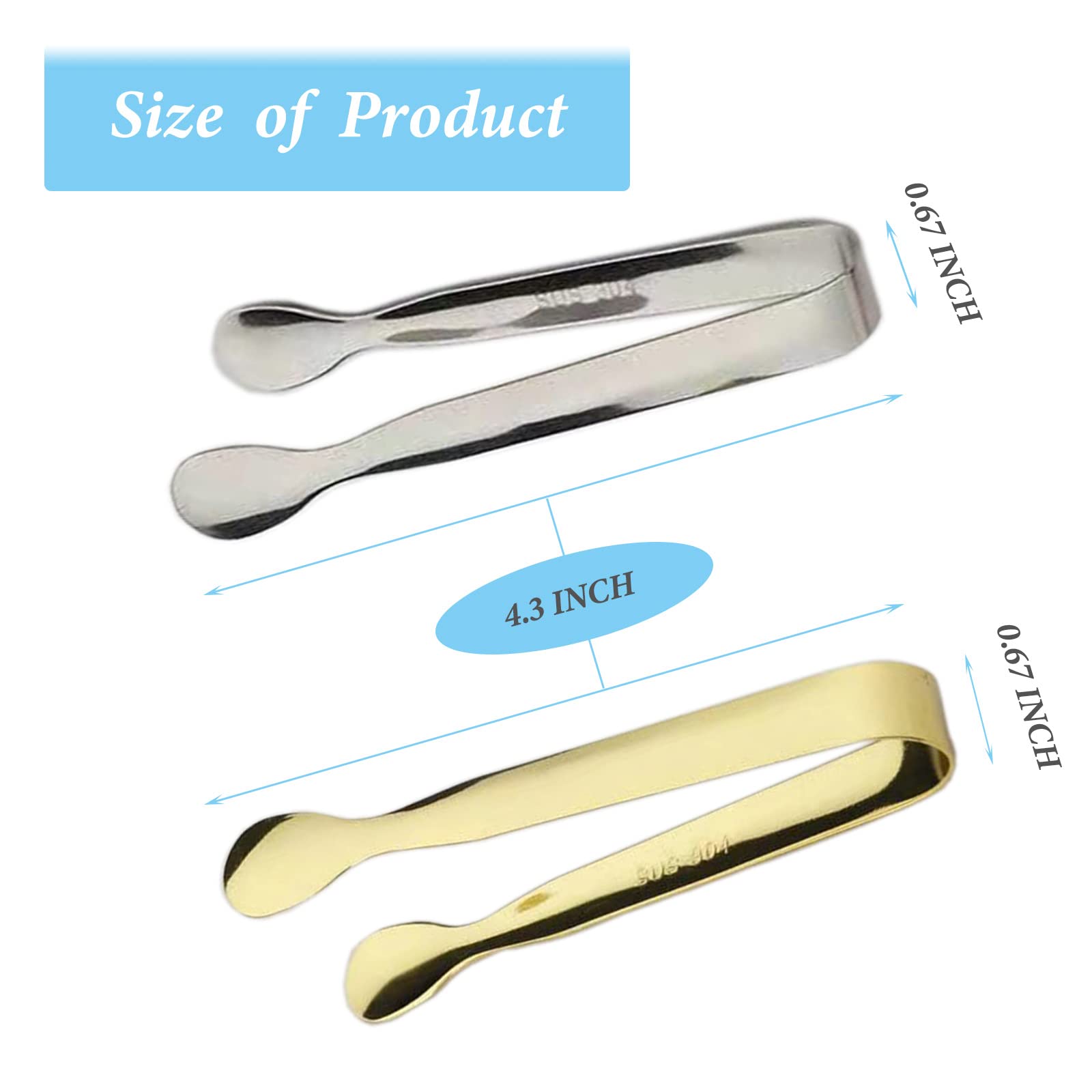6Pcs Ice Tongs Mini Sugar Tongs 4.25Inch Tongs For Serving Food Small Serving Tongs, Kitchen Tongs For Appetizers,Tea Party, Cof