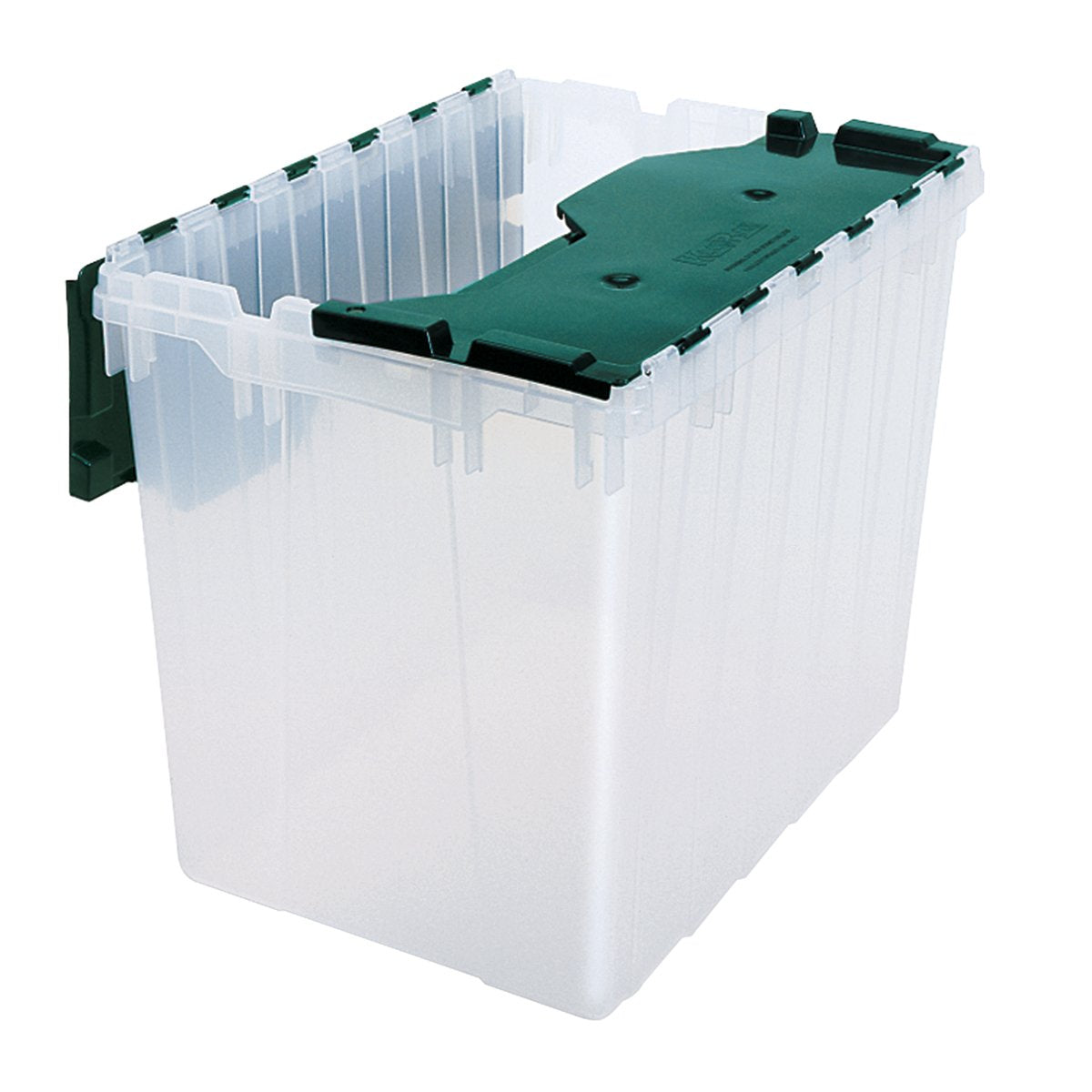 Akro-Mils 66497 18 Gallon Plastic Stackable Storage Keepbox Tote Container With Hinged Attached Lid, 21-Inch L X 15-Inch W X 17-