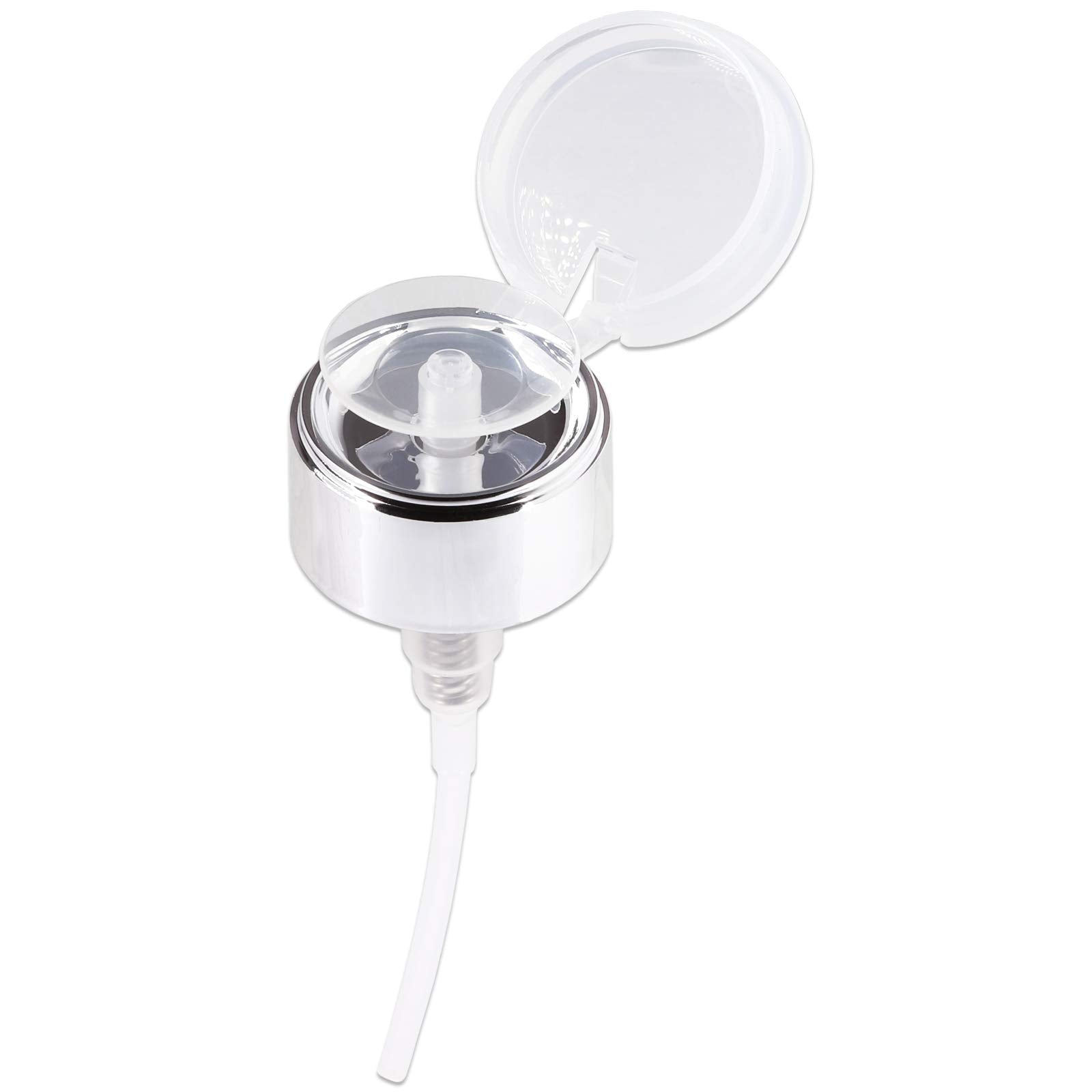 7Oz Push Down Pump Dispenser Flip Top Cap Refillable Empty Bottle -Color: Silver - Lockable Travel Cosmetic Packaging Empty Bott