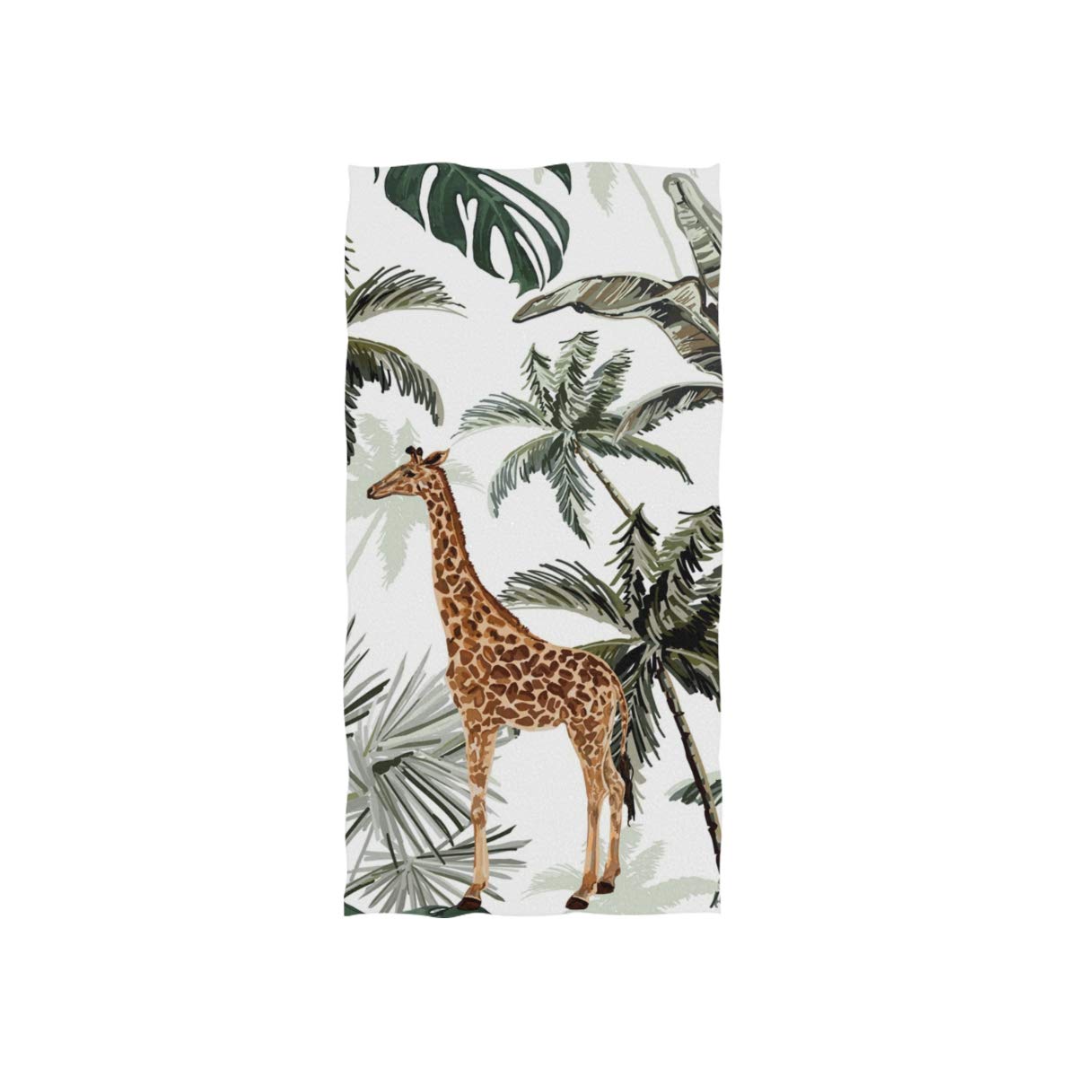 Senya Tropical Giraffe Hand Towel Ultra Soft Luxury Towels For Bathroom 30''X15''