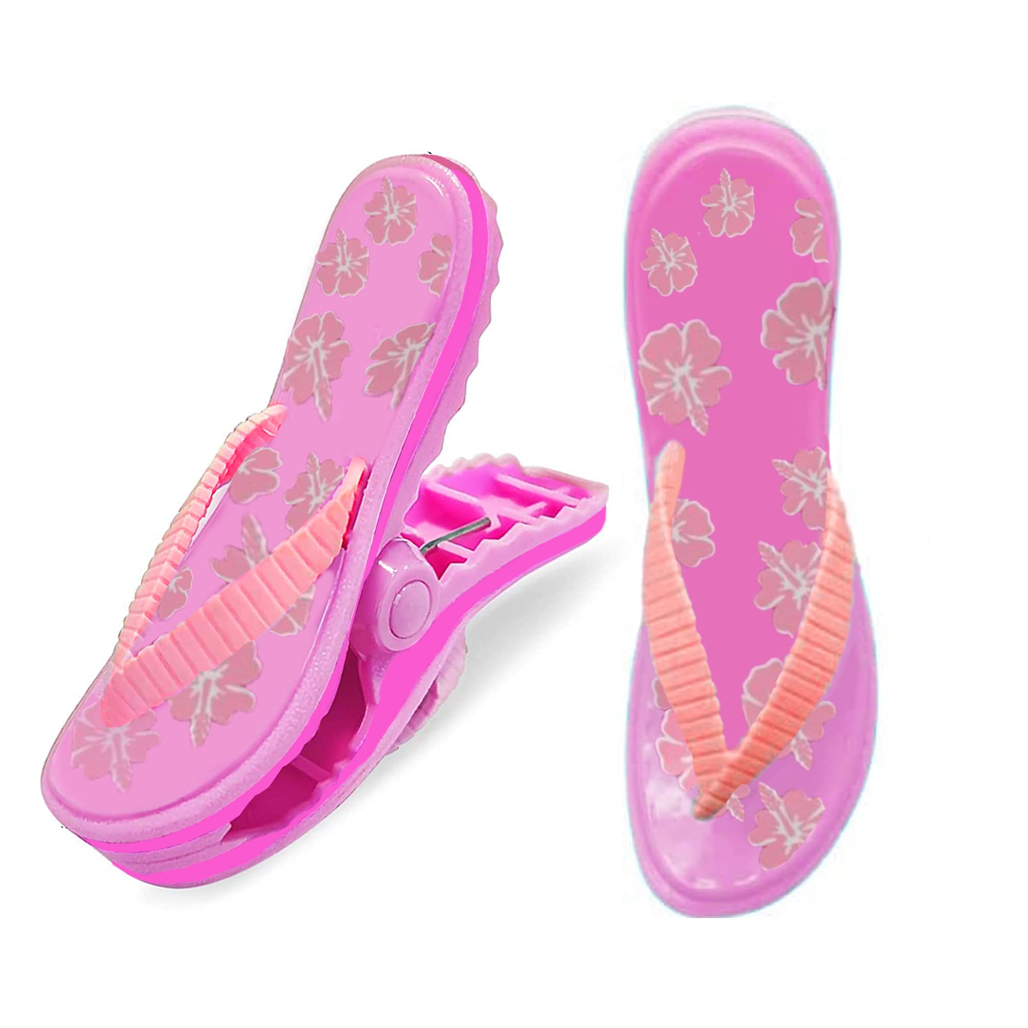 PERFORMORE Flip Flop Beach Towel Clips (Pink)  Set of 2  Portable Towel Holder Clips  Secure Clips for Beach Chairs Deck Patio Pool Boat Cruise Lounge Chair Accessories