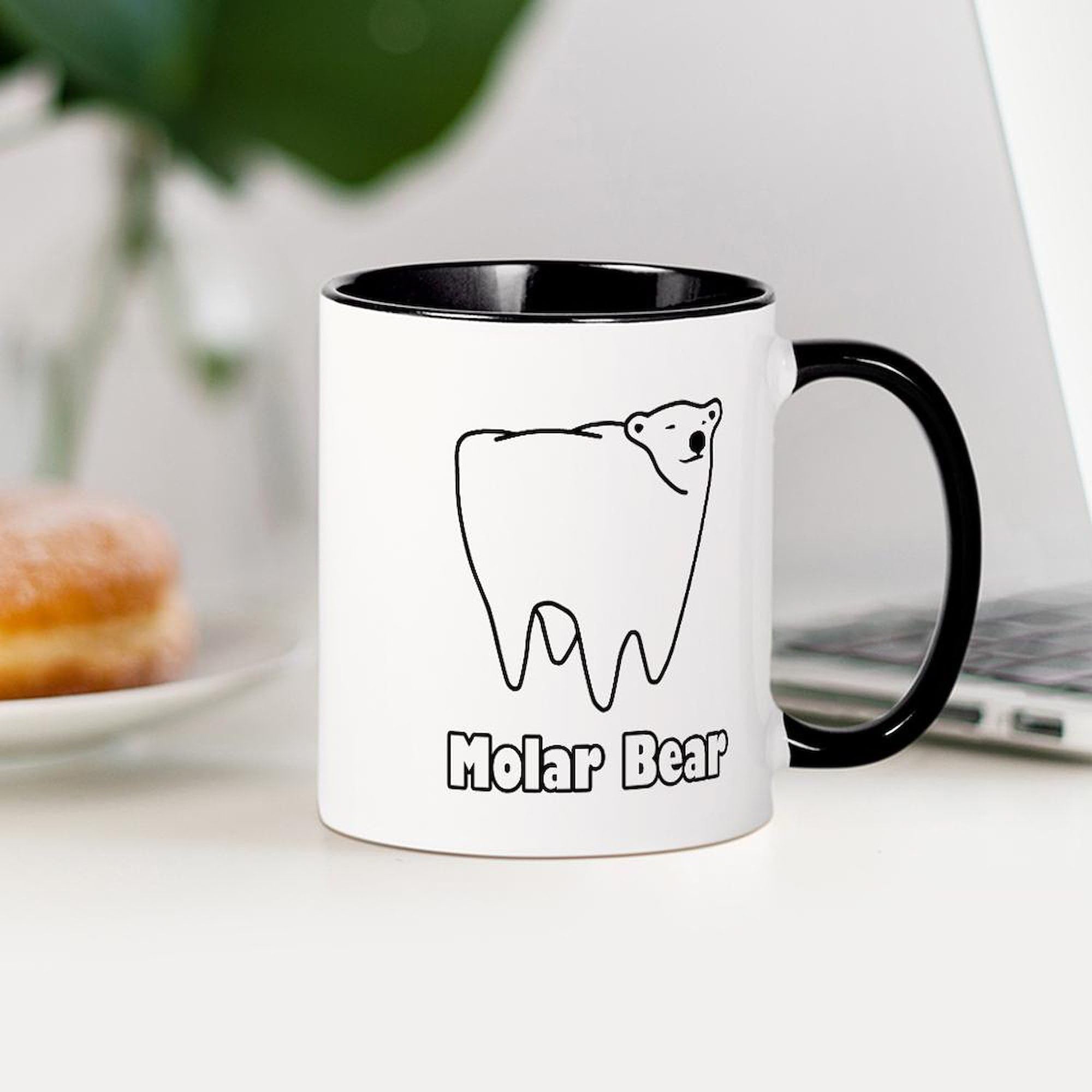 CafePress Molar Bear Polar Tooth Bear Mugs 11 oz (325 ml) Ceramic Coffee Mug