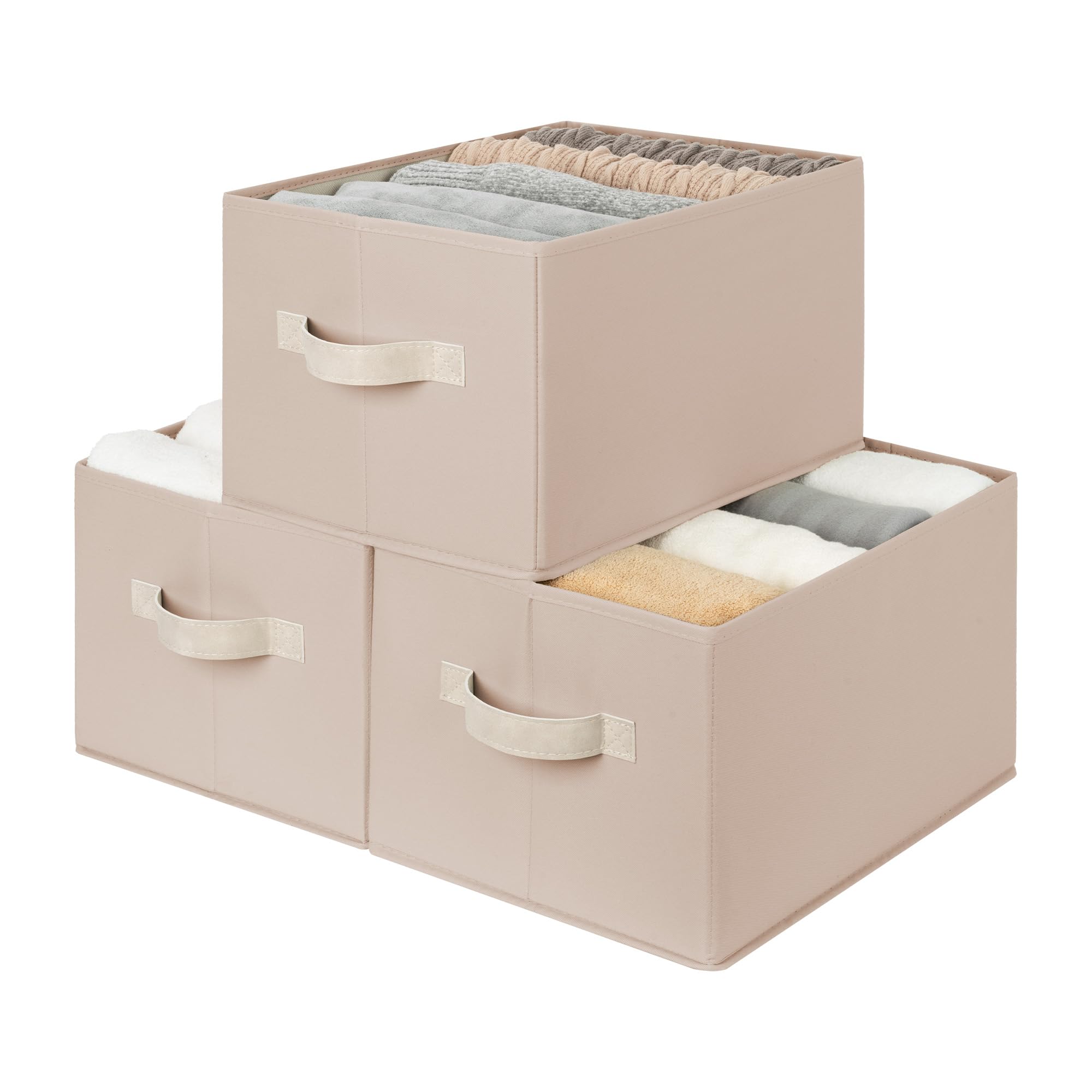 StorageWorks Storage Baskets for Shelves, Closet Organization and Storage Bins, Fabric Organizer Baskets for Clothes, Light Brow