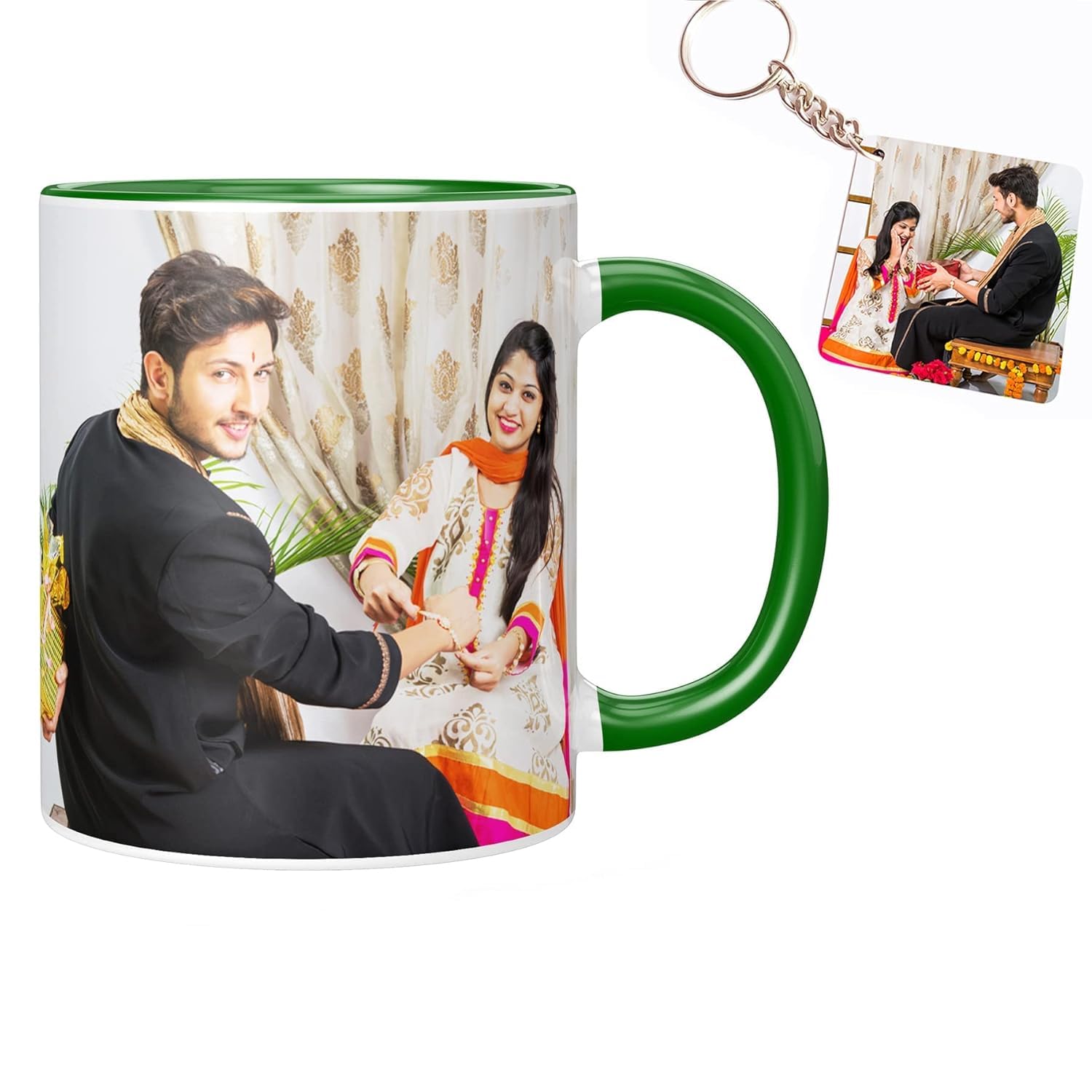 GiftsOnn Personalized White Coffee Mug 330 ml - Personalized Mug, Customized Mug, Photo Mug for Rakhi, Gifts for Brother, Rakhi 