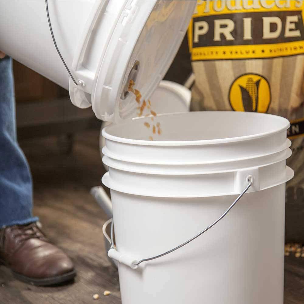 5 Gallon (640 oz) Food Storage Containers with Lids - Freezer and Microwave Safe Storage Containers  Round Plastic Containers with Lid  BPA Free  100 Pack