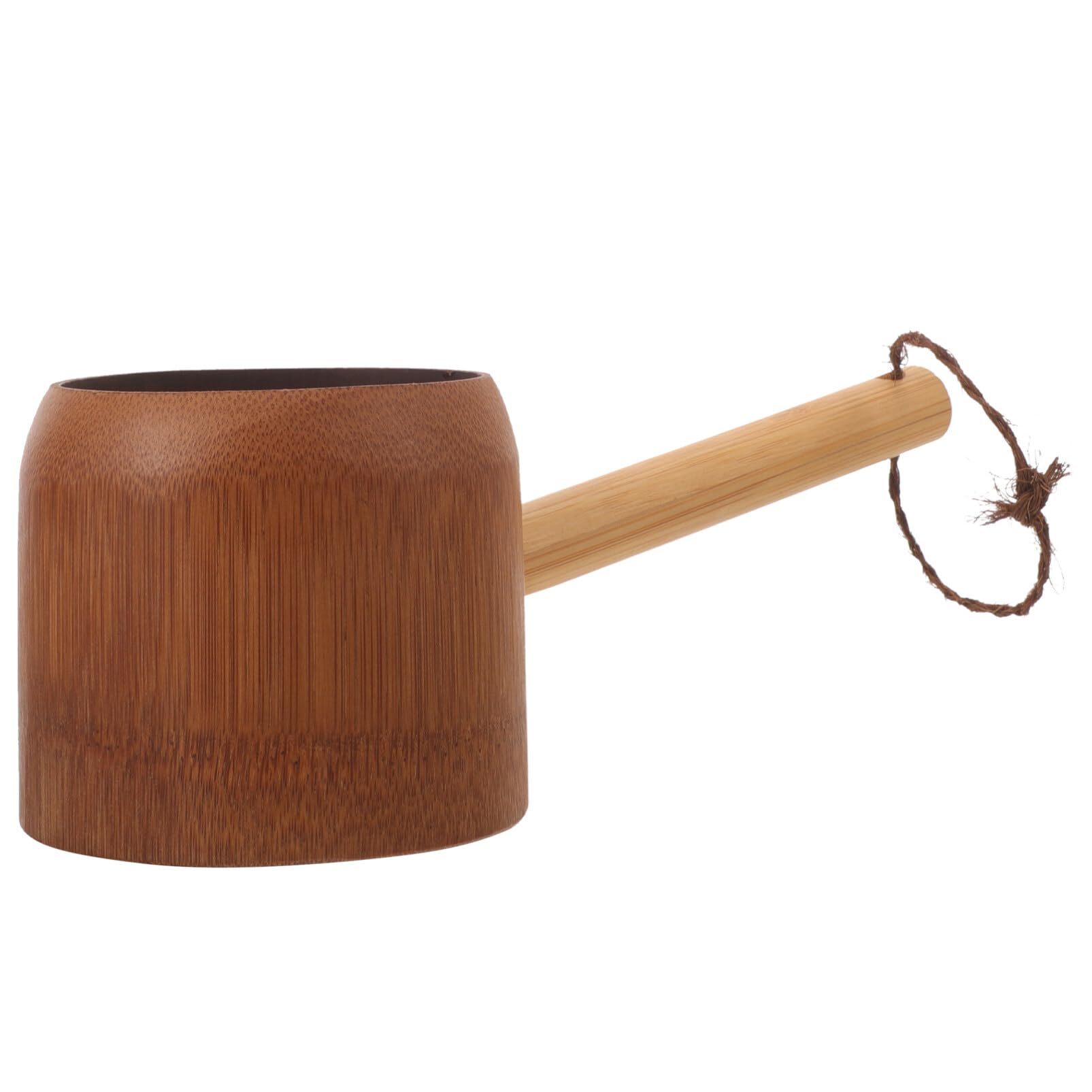 Beaupretty Bamboo Water Ladle 9.84 inch Bath Rinse Cup and Shower Scoop with Ergonomic Handle Wooden Bath Water Scoop for Hair W