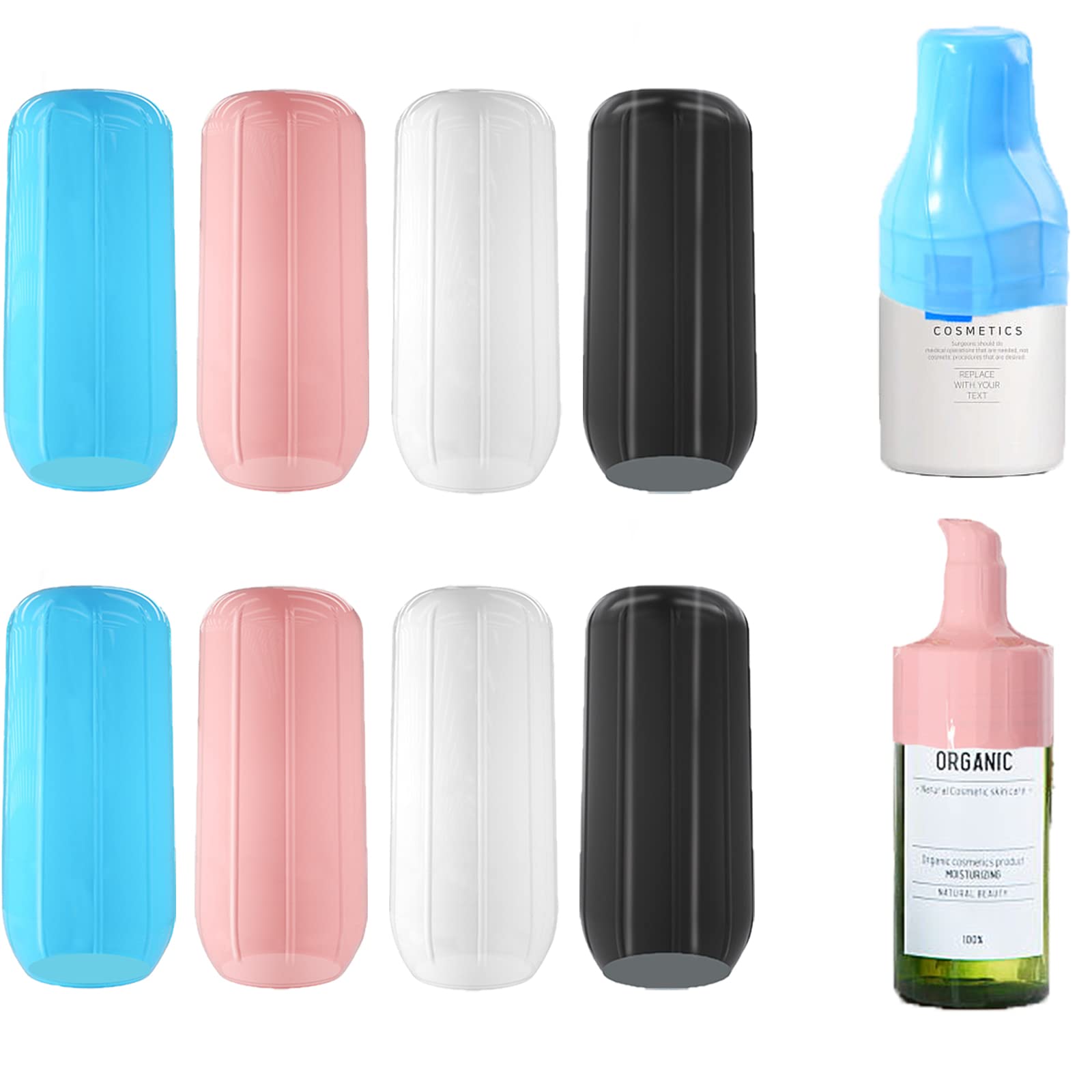 Nelshp Travel Bottle Covers,8 Pack Silicone Travel Size Container Sleeves,Stretching Travel Accessories For Shampoo Lotion Condi