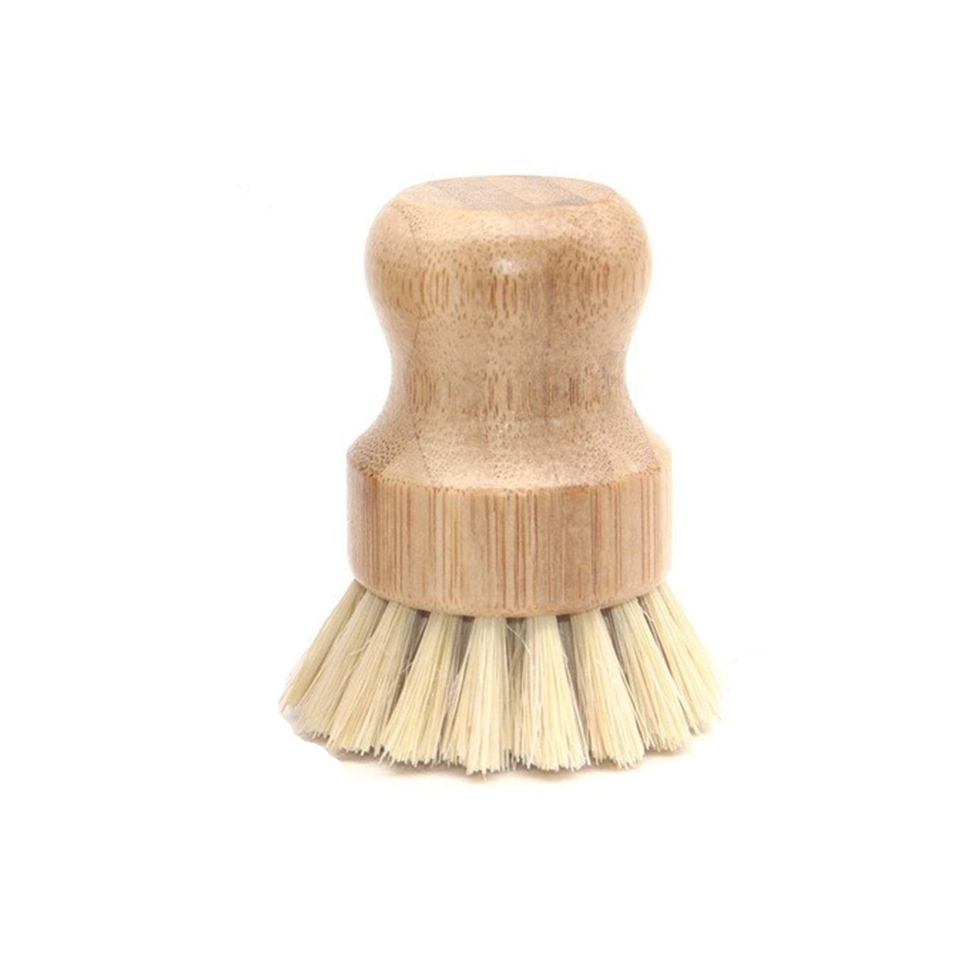 Natural Sisal Dish Washing Brush Bamboo Round Scrub Brush Pots Pans Vegetables Household Cleaning Brush (Sisal)
