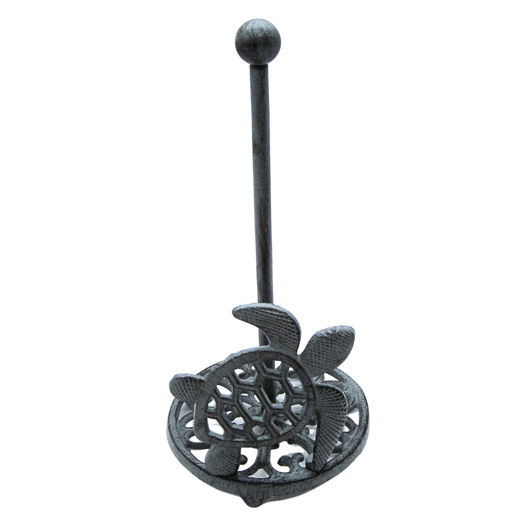 Sea Turtle Paper Towel Holder, Nautical Kitchen Accessories, Freestanding Countertop Organization, 13 Inches
