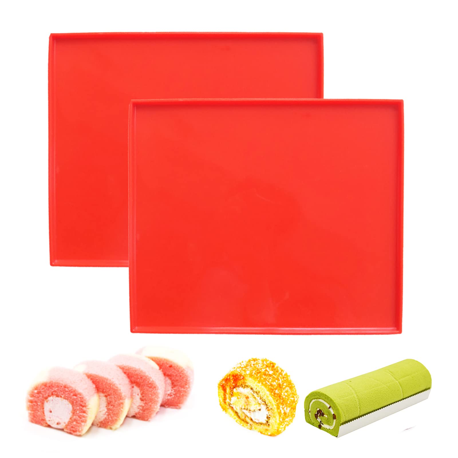 Yuanaiyi Swiss Roll Cake Mat - Flexible Multipurpose Silicone Sheet Nonstick Jelly Roll Pan Baking Tray Pastry Mat Pizza Cookies