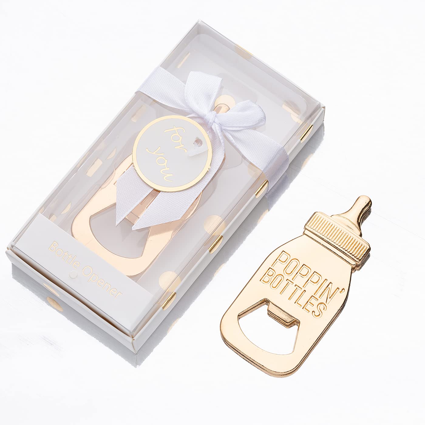 24Pcs Baby Bottle Openers For Baby Shower Favors,Gifts,Decorations,Or Souvenirs For Guests With Gift Box,Popping Design For Boy