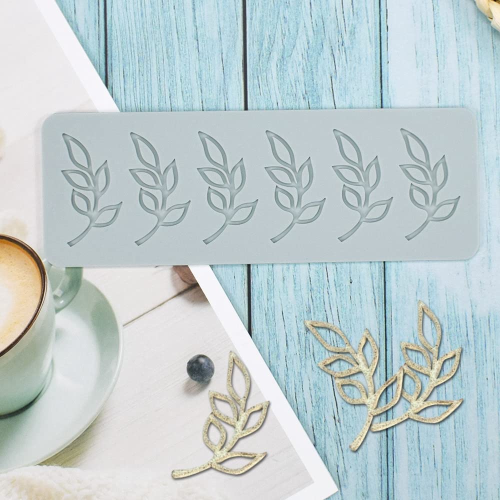 Fondant Silicone Moulds Tropical Leaves Silicone Imprint Mat Gum Paste Press Mold For Cake Chocolate Cupcake Decorating Cake Top