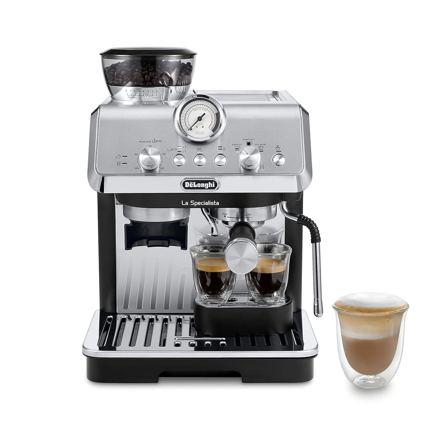 De'Longhi La Specialista Espresso Machine With Grinder, Milk Frother, 1450W, Barista Kit - Bean To Cup Coffee & Cappuccino Maker