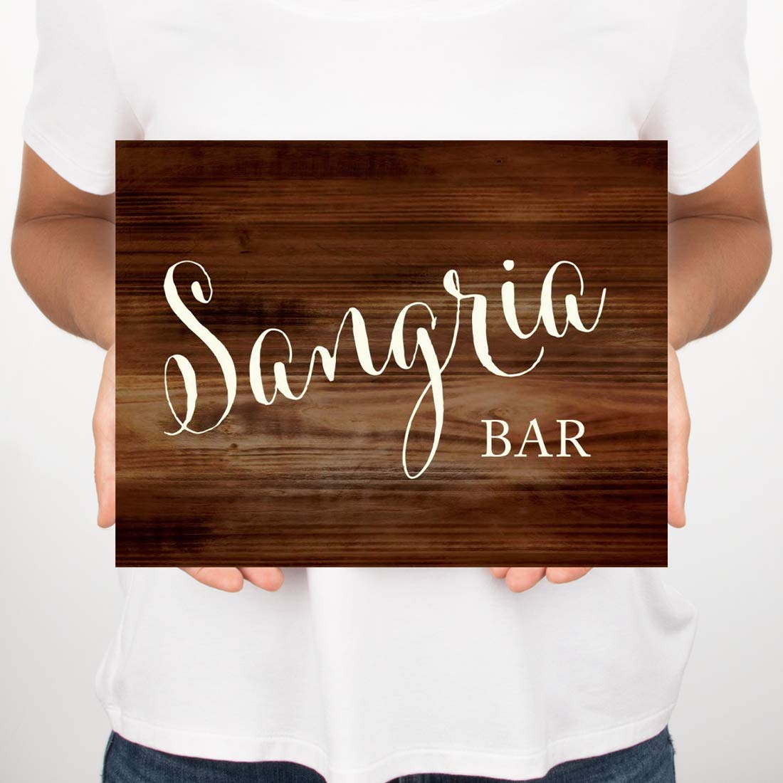 Andaz Press Wedding Party Signs, Rustic Wood Print, 8.5X11-Inch, Sangria Bar Sign, 1-Pack, Unframed