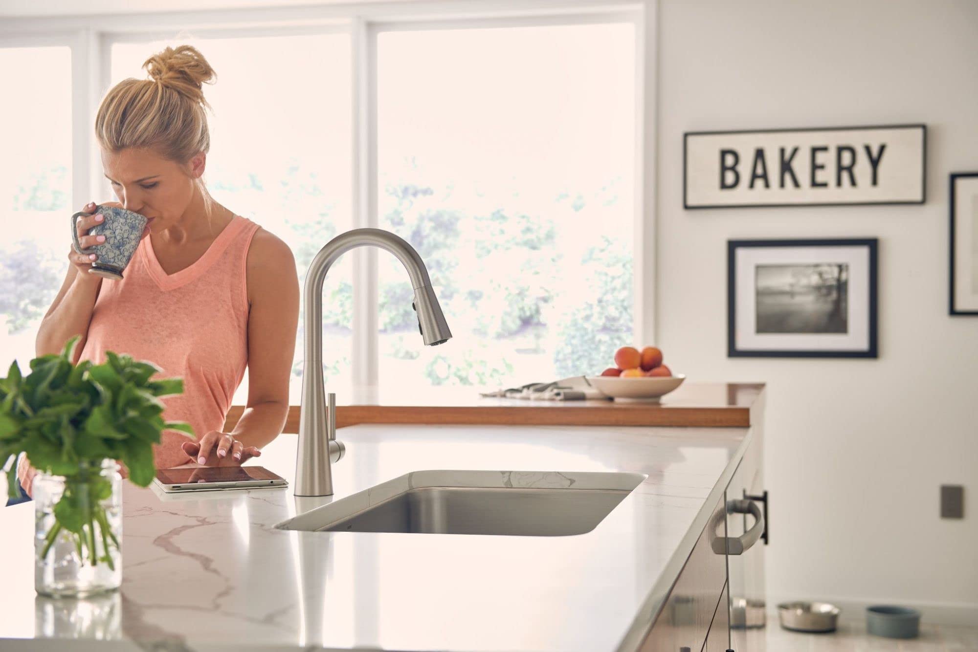 Moen Sleek High-Arc Kitchen Faucet, Spot Resist Stainless, Pull Down Sprayer, Model 7864SRS, X-Large