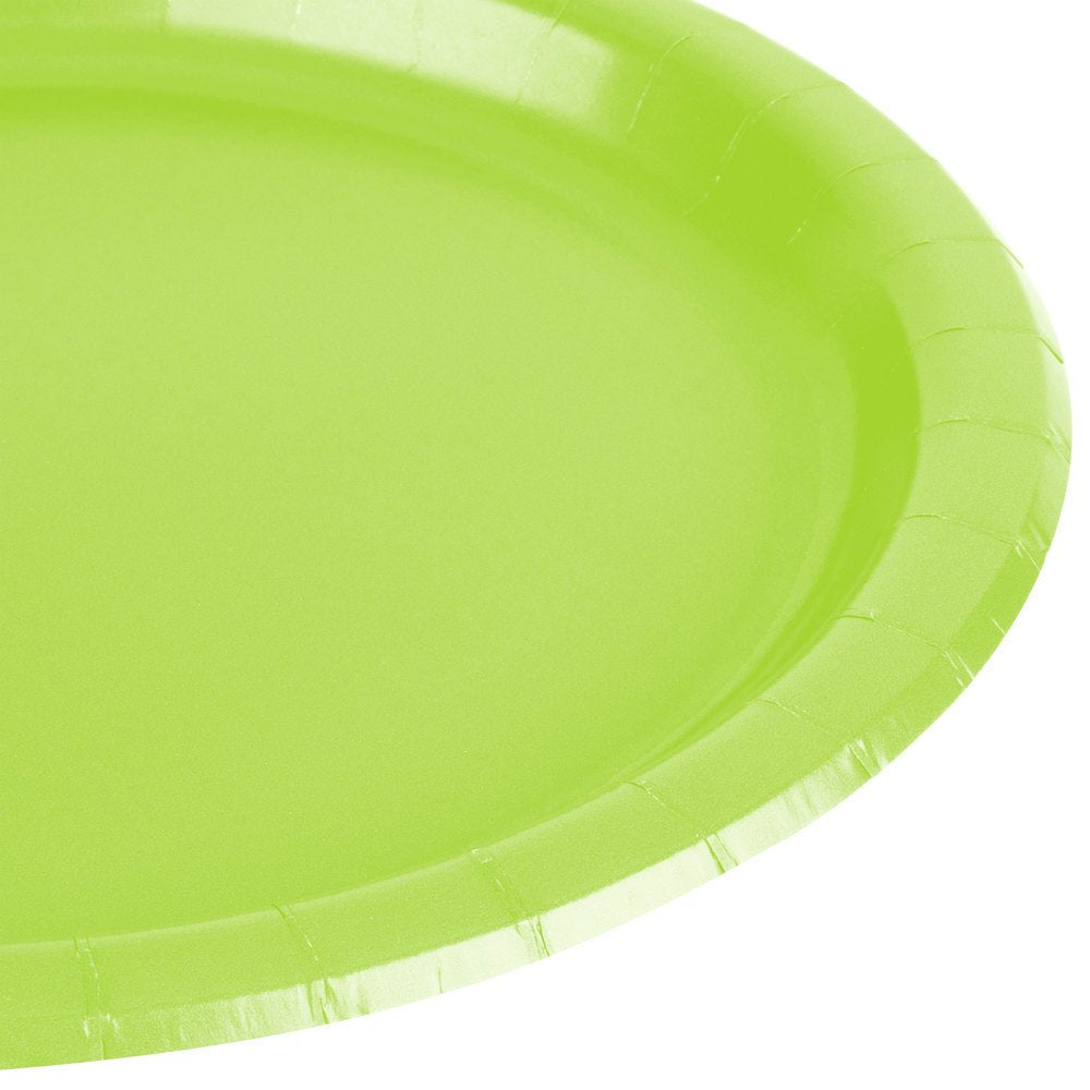 Kiwi Green Round Paper Plates - 6.75'' (Pack Of 20) - Perfect For Parties, Celebrations & Picnics