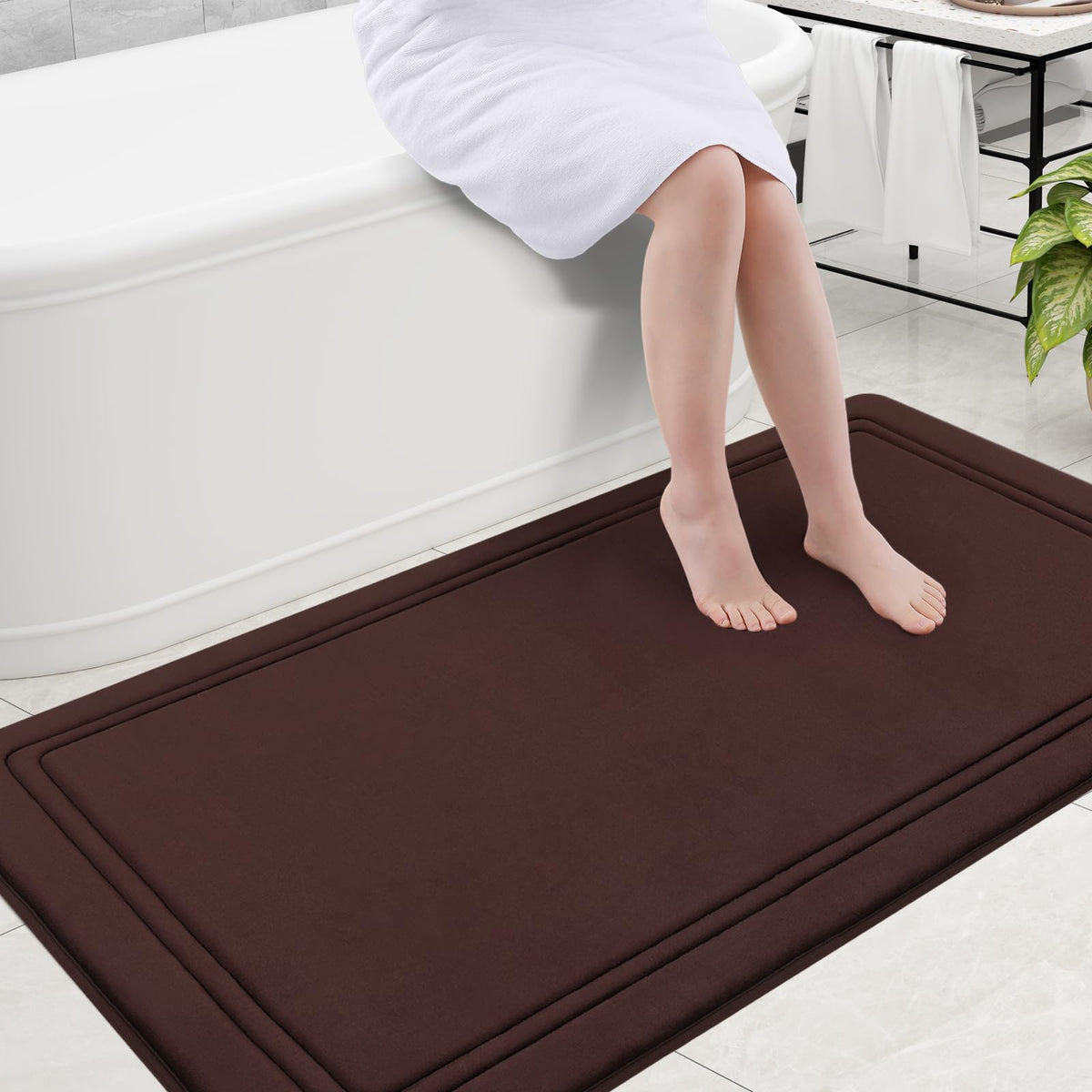 Grandaily Memory Foam Bath Mat Rug 59X34, Ultra Soft, Non-Slip And Absorbent Bathroom Rugs, Machine Wash Dry, Comfortable Bath R
