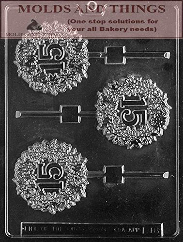 Sweet 15Th Lolly Numbers And Letters Chocolate Candy Mold Quinceanera 15 On Tiara Chocolate Candy Mold With Copywrited Molding I