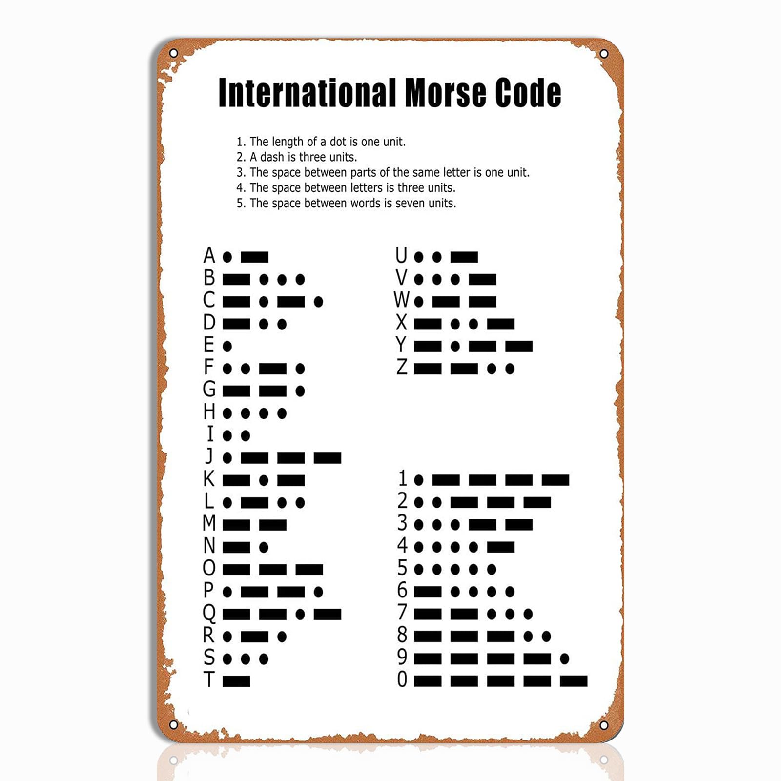 International Morse Code Metal Sign - Educational Wall Art for Classrooms, Offices, or Home Decor, Military Morse Code Gifts, Ph