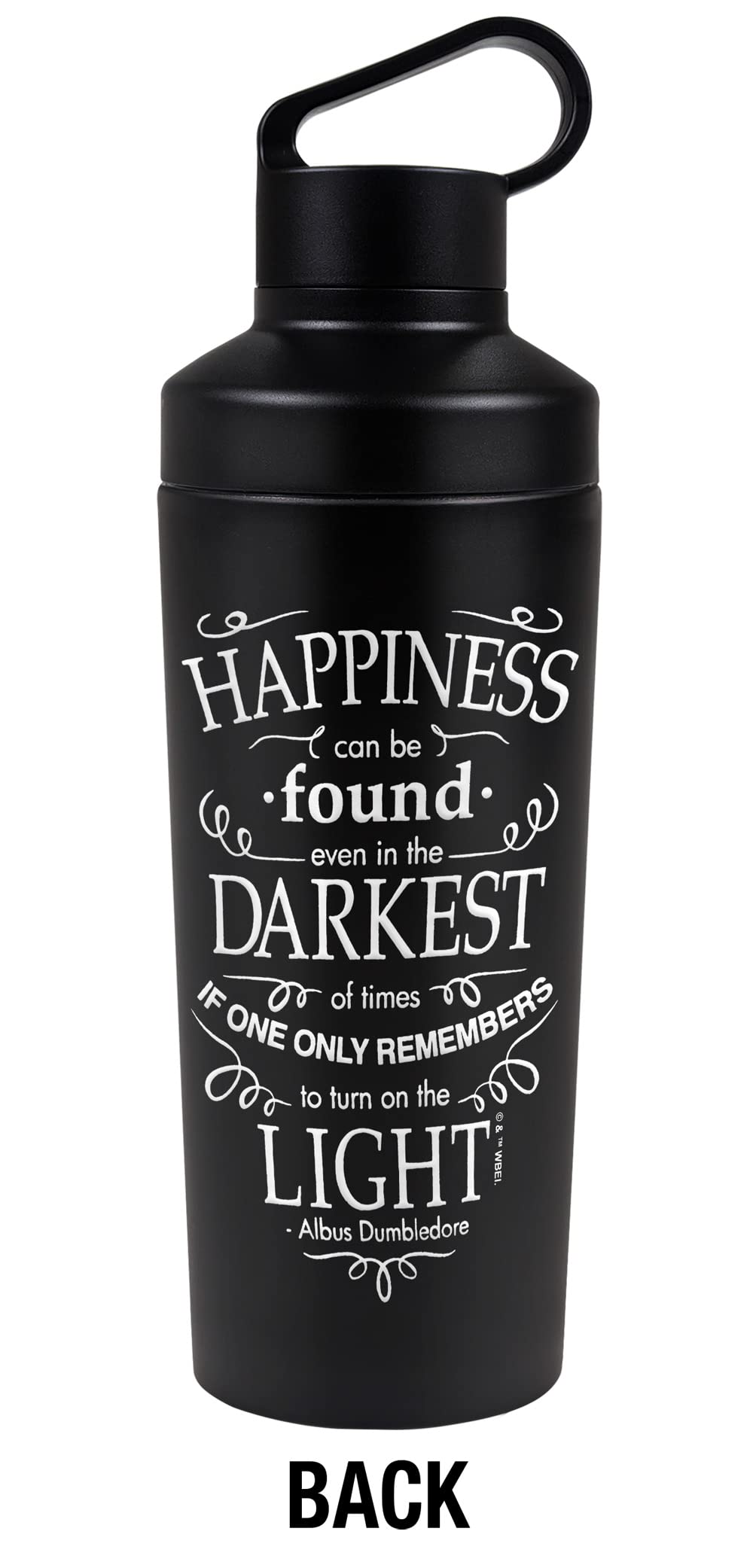 Harry Potter Official Happiness 18 Oz Insulated Water Bottle, Leak Resistant, Vacuum Insulated Stainless Steel With 2-In-1 Loop