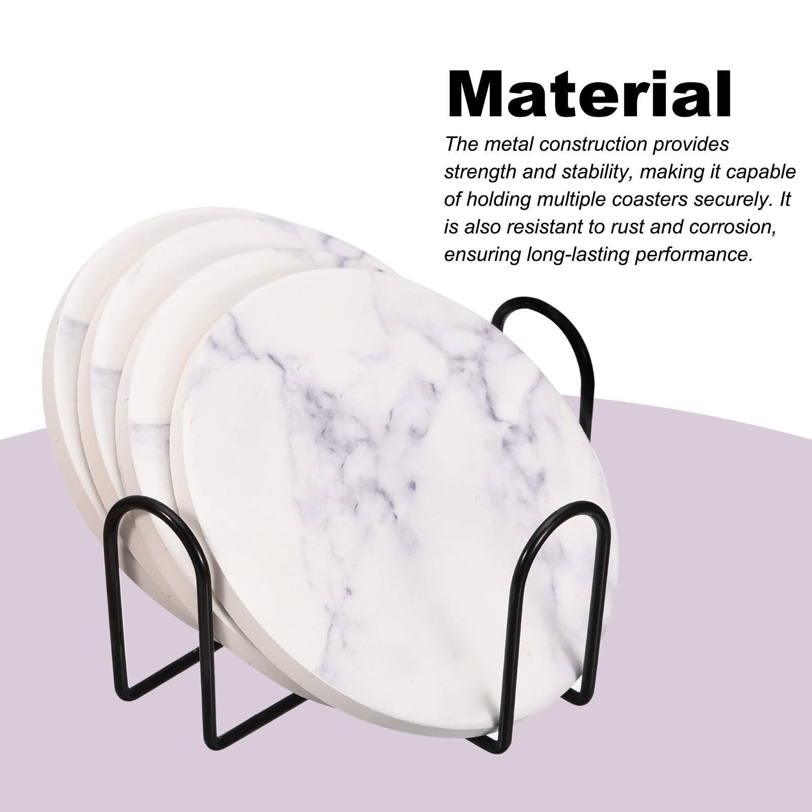 Uxcell Coaster Holder, 2Pcs 1.77'' - Iron Metal Coaster Storage Rack For Both Round And Square, Holds 4 Coasters (Black)