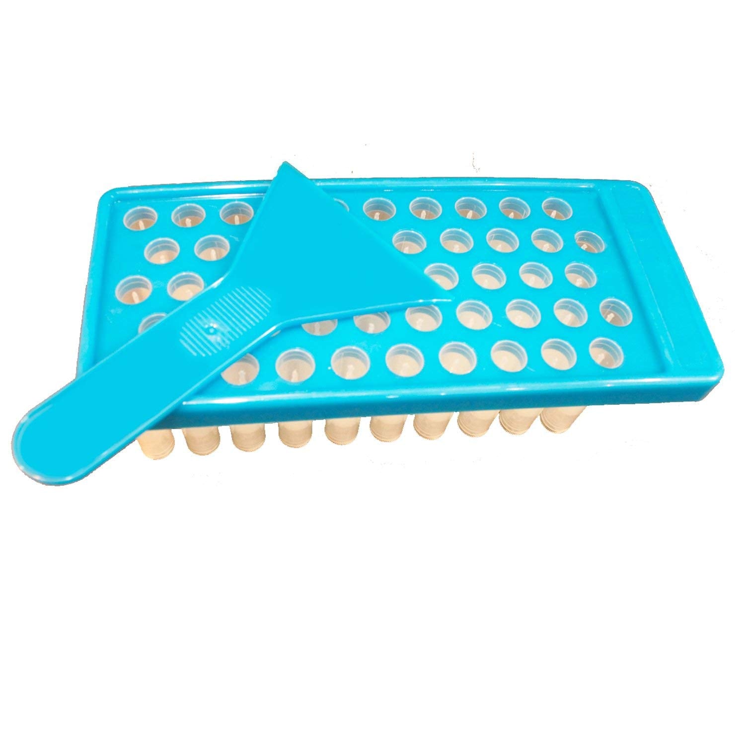 Lip Balm Container Tray Kit with Fill Tray and Spatula  BPA Free  Made in the USA  Includes 50 Clear Containers with Caps (0.15 oz each) by Mary Tylor Naturals