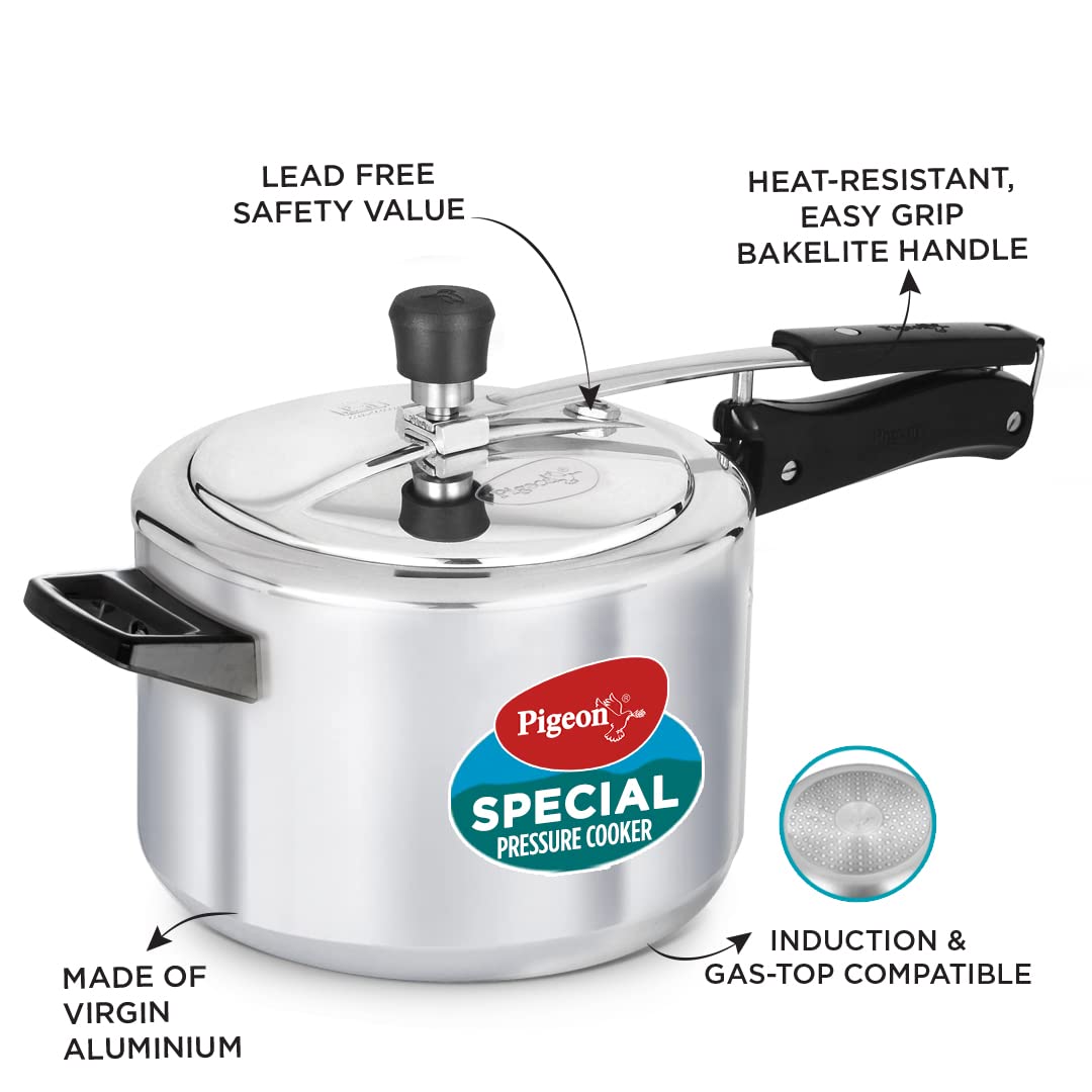 Pigeon Special Pressure Cooker Aluminium Inner Lid Induction Base 5 L - Silver