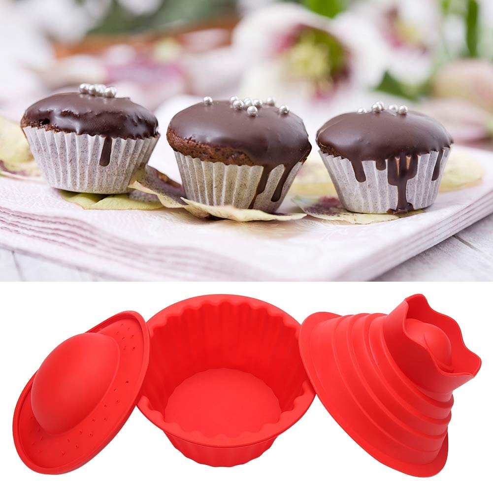 Alvinlite Giant Cupcake Molds, Dishwasher Safe Big Top Silicone Cupcake Molds, Non-Stick Jumbo Caupcake Bake Sets For Diy Bake T