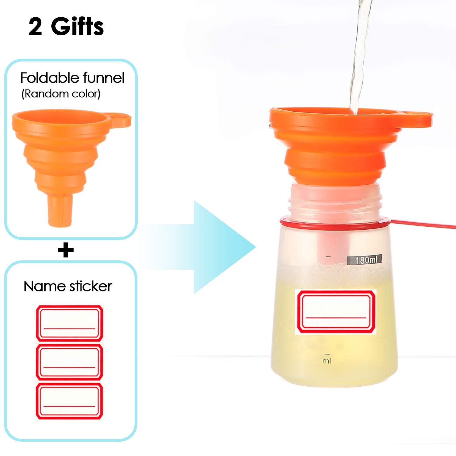 Ondiomn Condiment Squeeze Bottle Wide Mouth  6 Pack 180ml Clear Squeeze Bottles for Condiments  Paint  Ketchup  Mustard  Oil  Sauces  Resin  Baking  Cake Decorating  Cleaning  BPA Free-Food Grade