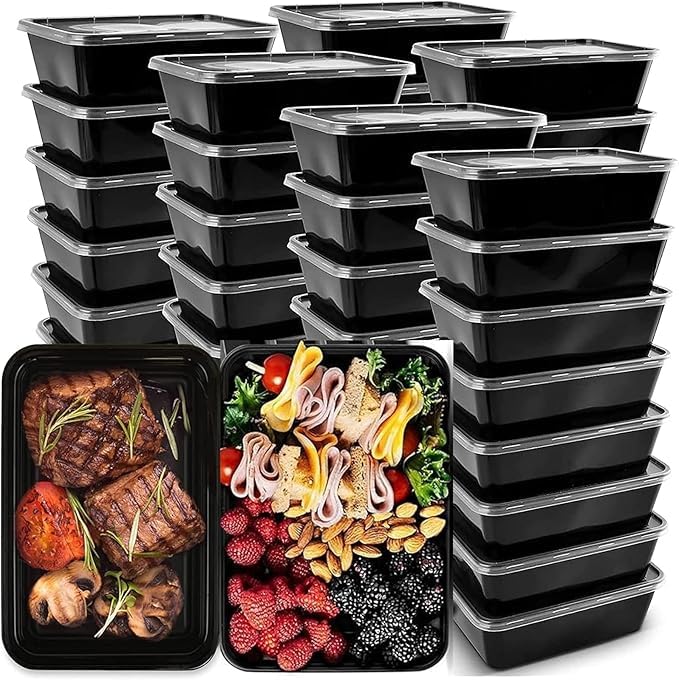 Rectangle Plastic Food Storage Containers With Lids  Fridge, Microwave Safe  Ideal For Food Delivery, Kitchen And Storage (Pac