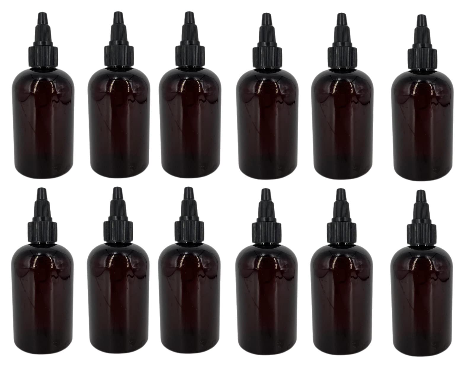 Natural Farms 4 oz Amber Boston Plastic Bottles 12 Pack Empty Bottle Refillable  BPA Free  Essential Oils  Aromatherapy | Bl