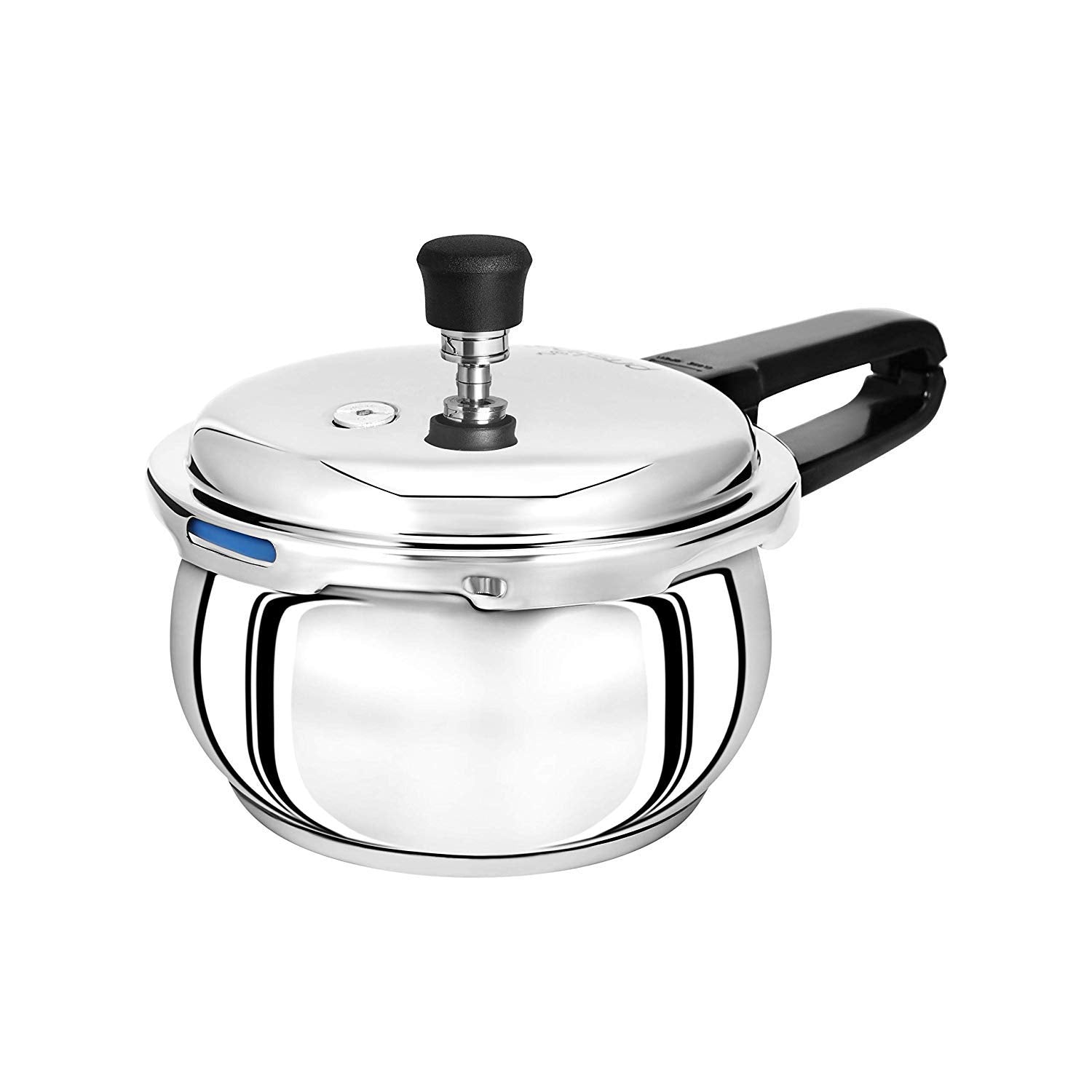 Pristine 18/8 Stainless Steel Tri Ply Induction Base Outer Lid Handi Pressure Cooker With Tadka Pan 280Ml(5.5 Litres, Silver) I