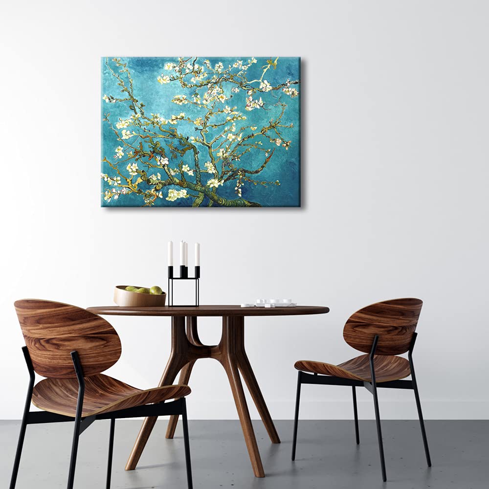 Wieco Art Flowers Paintings Canvas Wall Art For Living Room Bedroom Home Office Decorations Large Almond Blossom By Vincent Van